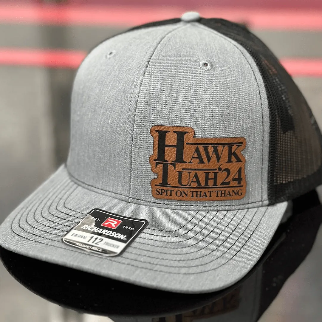 Hawk Tuah2024h Premium Leather Patch Hat
