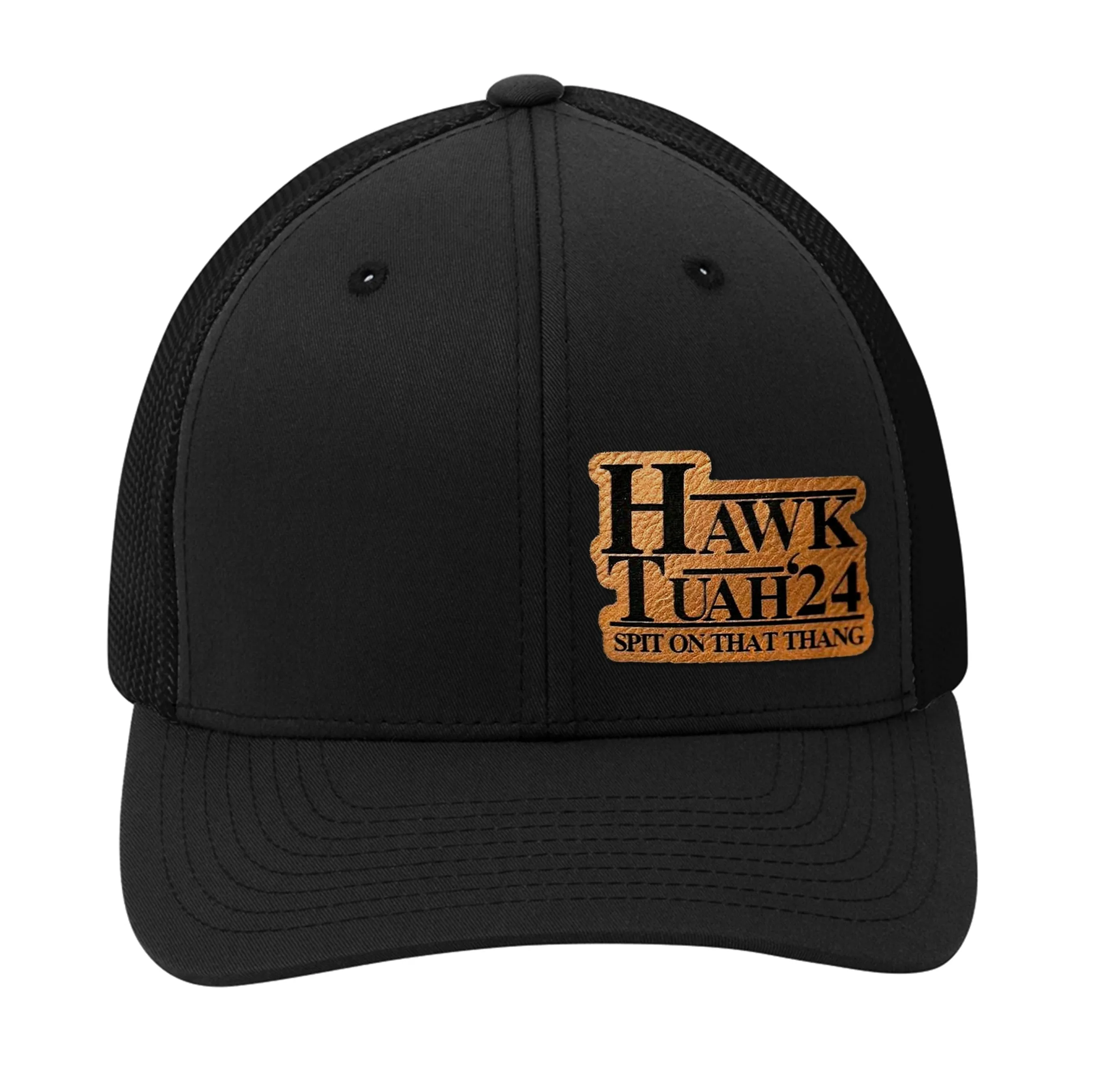 Hawk Tuah2024h Premium Leather Patch Hat