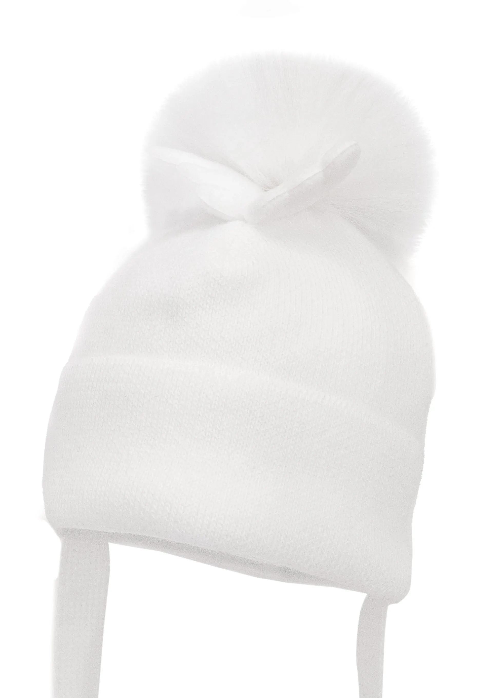 Jamiks Amor Wings Faux Fur Pom Hat - White