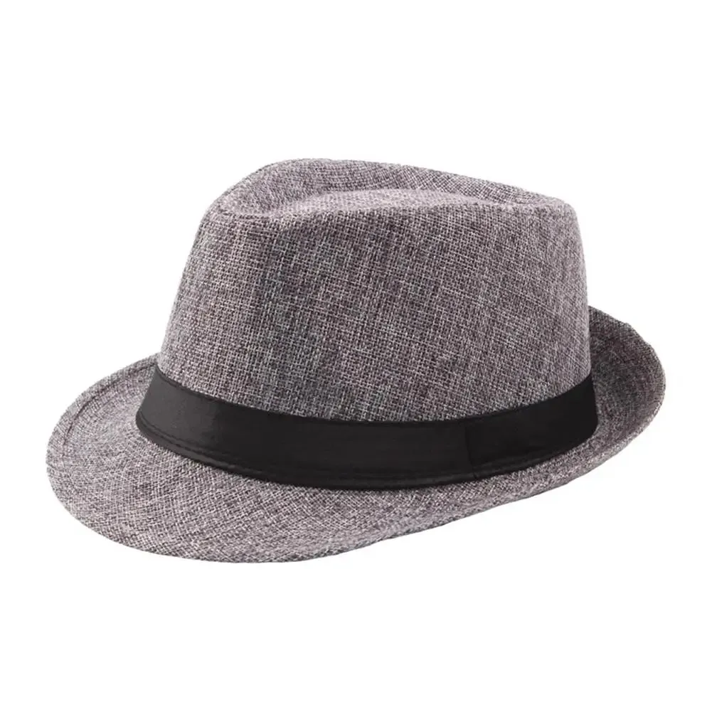 Jazz Hat Men Women Straw Hat Summer Beach Sun Hats Top Cap Fedoras Ribbon Casual Cowboy Jazz Cap Gangster Cap Unisex Panama Hat