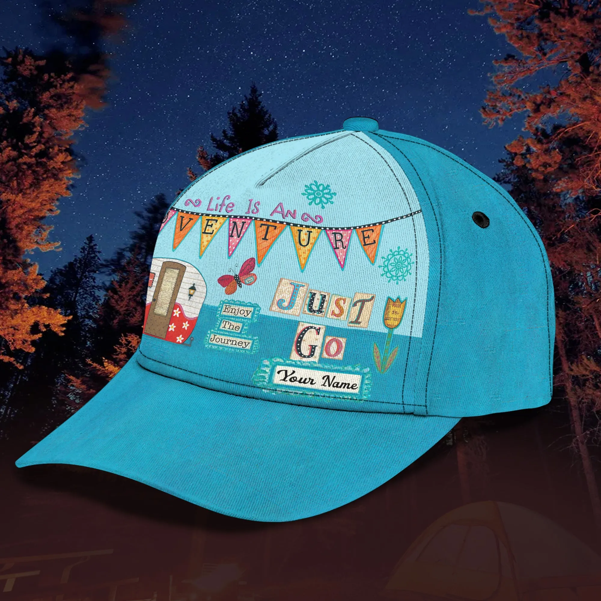 Just Go - Camping - Personalized Name Cap - Nsd99 (Sale Off)