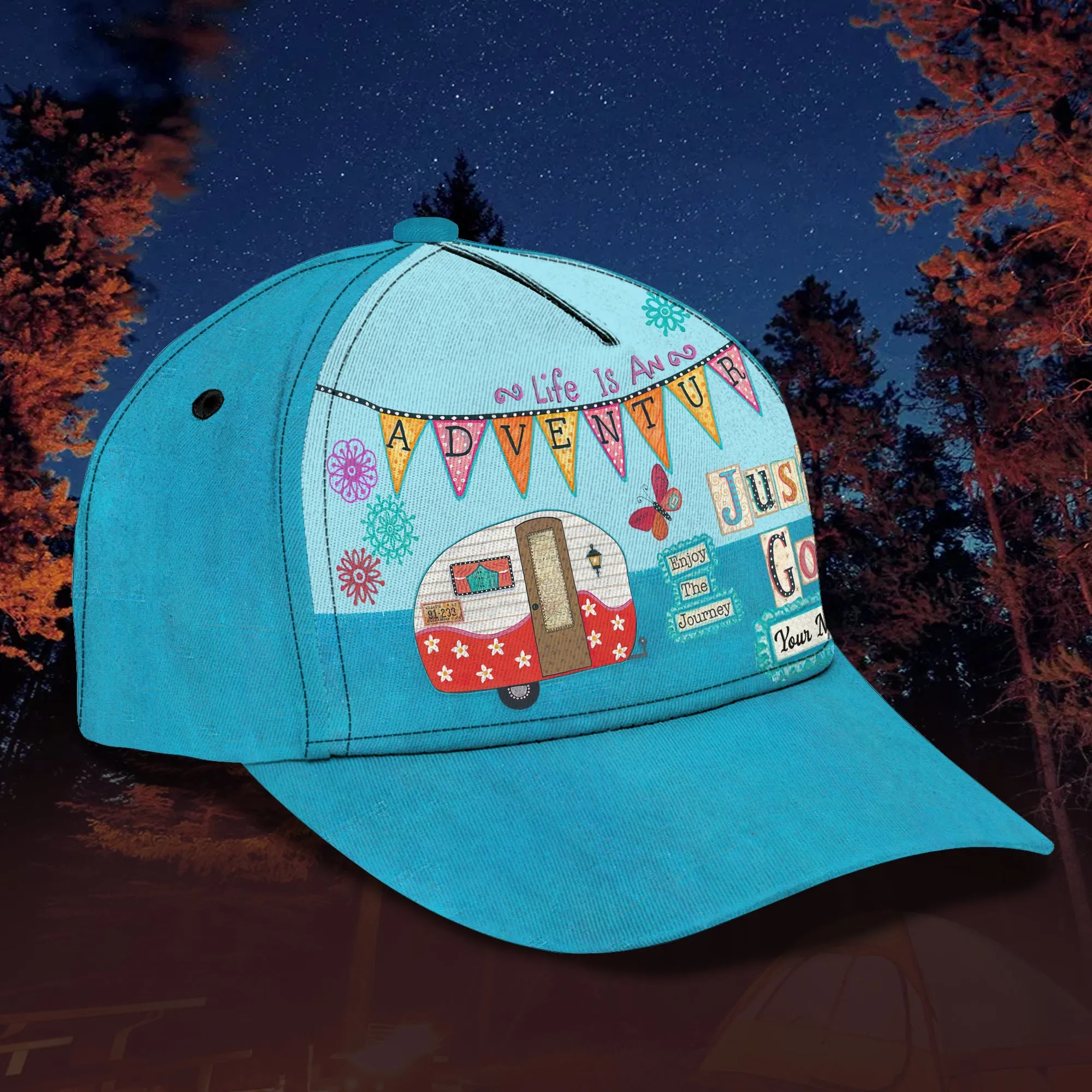 Just Go - Camping - Personalized Name Cap - Nsd99 (Sale Off)