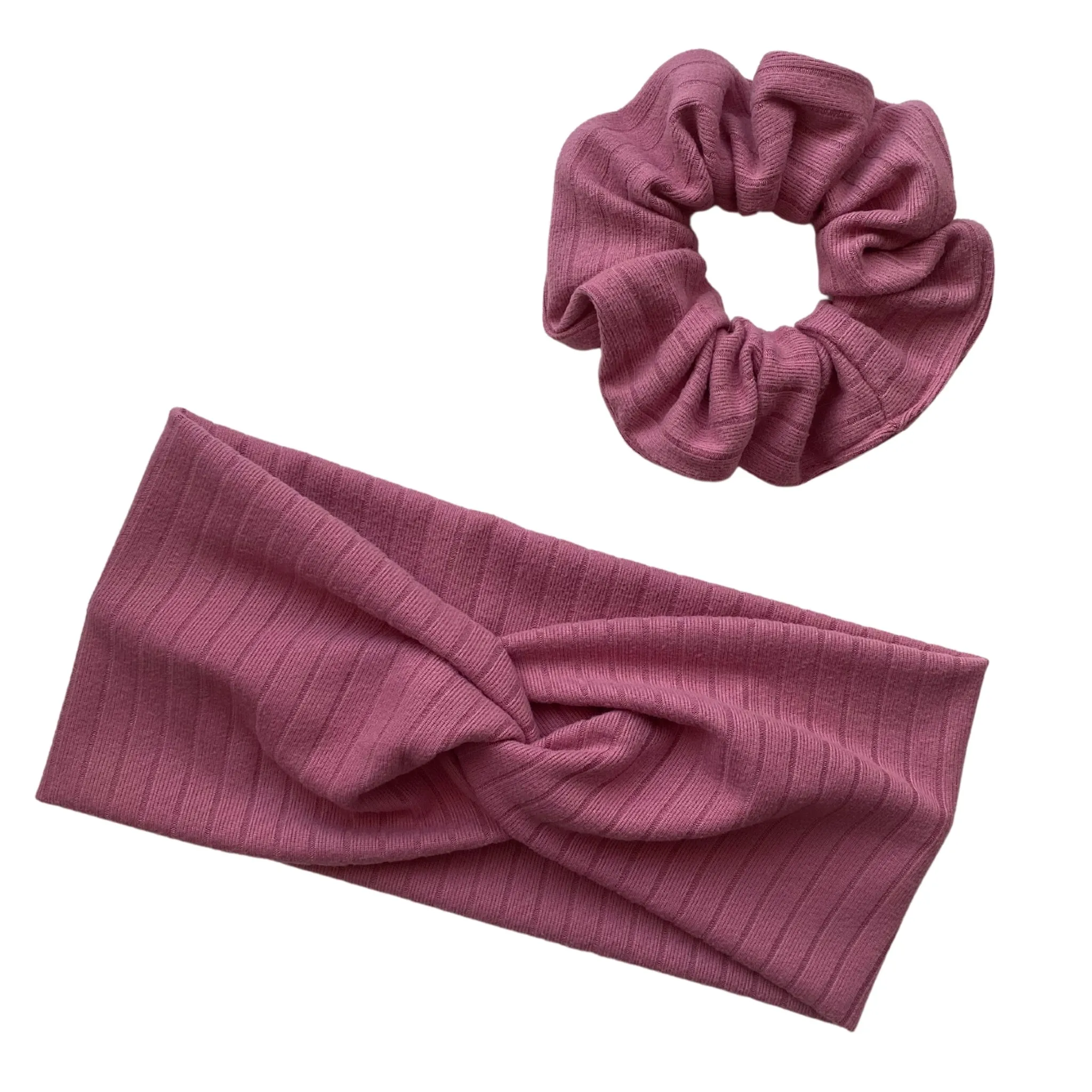 Light Mauve Ribbed Scrunchie