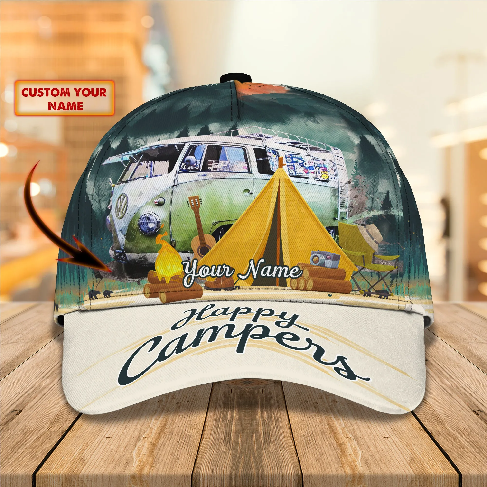 Love Camping 01 - Personalized Name Cap - Pth98