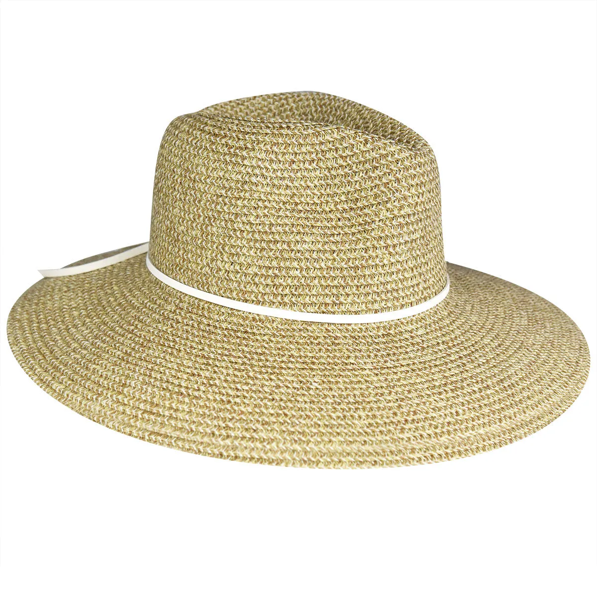 Marled Straw PU Band Fedora