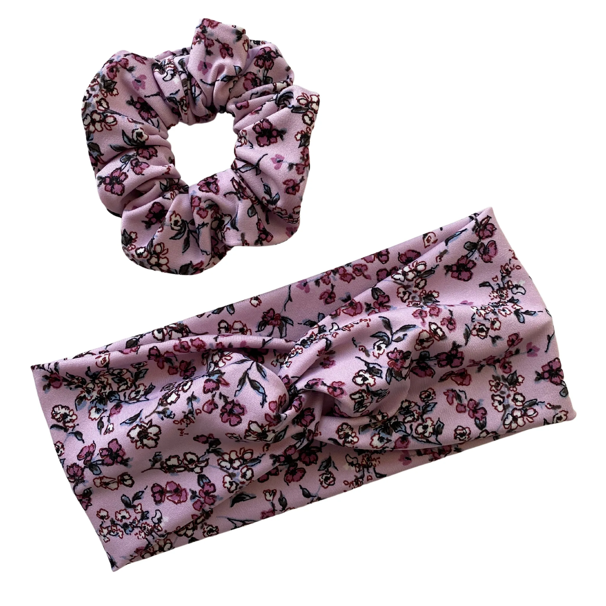 Mini Floral On Lilac Ice Scrunchie