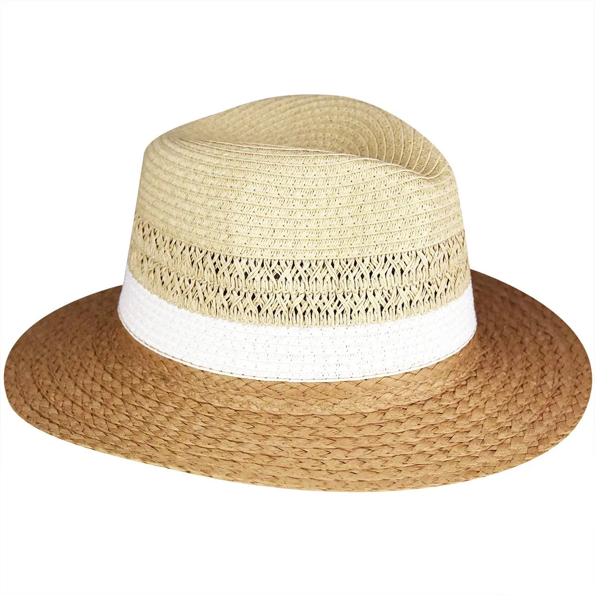 Mixed Straw Braided Fedora