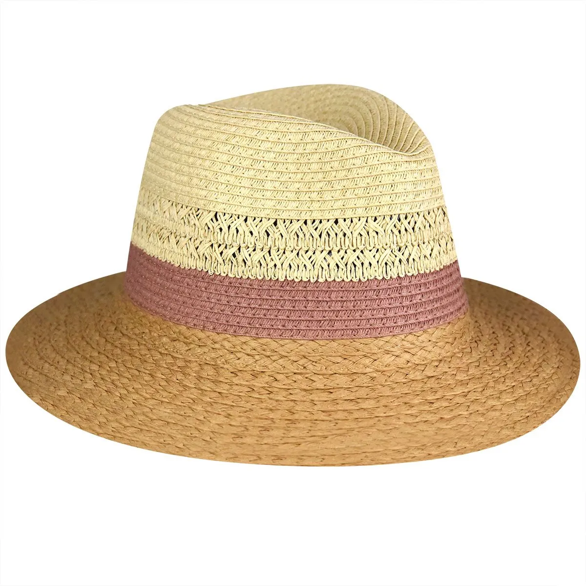 Mixed Straw Braided Fedora