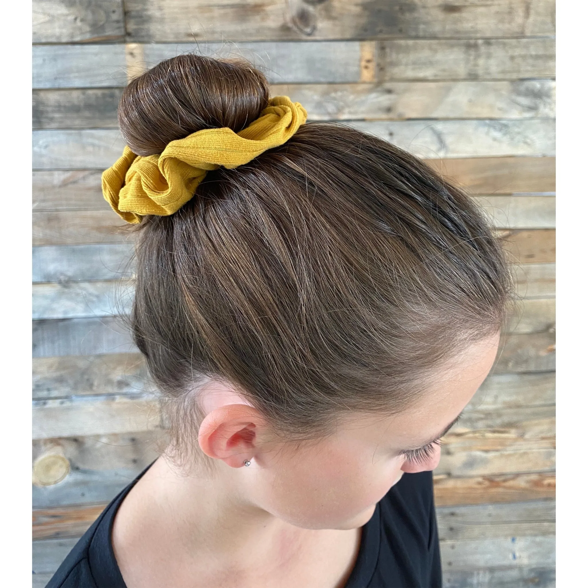 Mustard Ribbed Scrunchie