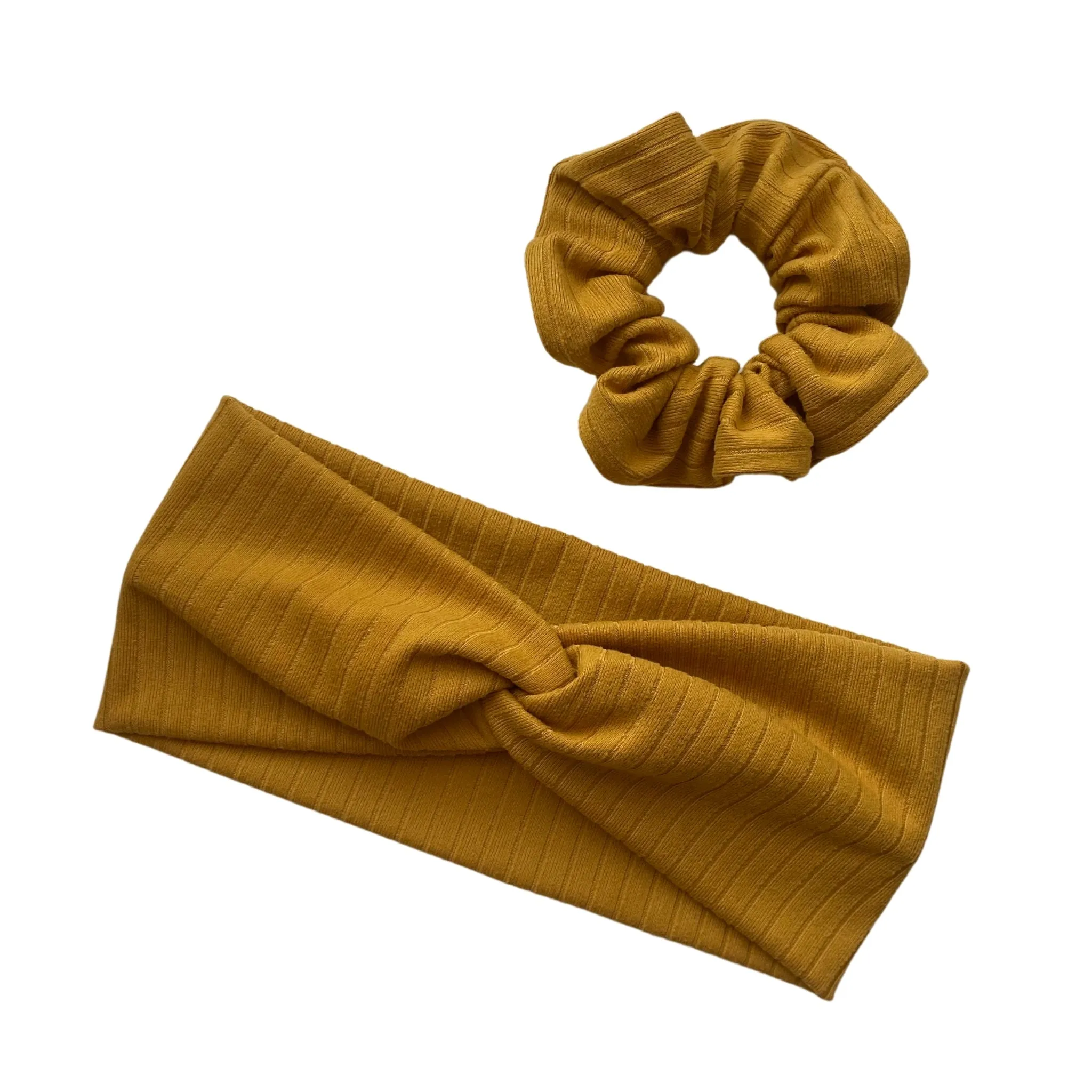 Mustard Ribbed Scrunchie