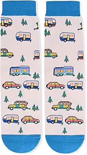Novelty Camping Socks, Funny Camping Gifts for Camping Lovers, Sports Socks, Gifts For Men Women, Unisex Camping Themed Socks, Sports Lover Gift, Silly Socks, Fun Socks