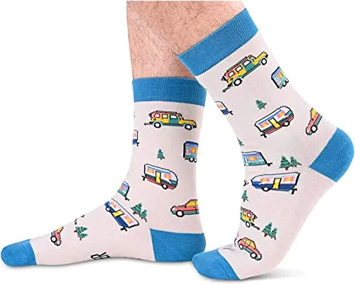 Novelty Camping Socks, Funny Camping Gifts for Camping Lovers, Sports Socks, Gifts For Men Women, Unisex Camping Themed Socks, Sports Lover Gift, Silly Socks, Fun Socks