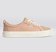 OCA Low Beige Premium Leather Nude Suede Sneaker Women