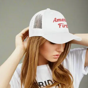 Patriotic Embroidered Trucker Hat