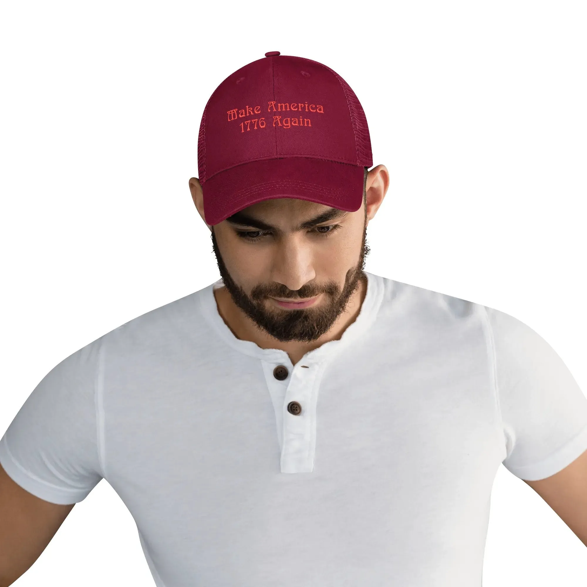Patriotic Embroidered Trucker Hat