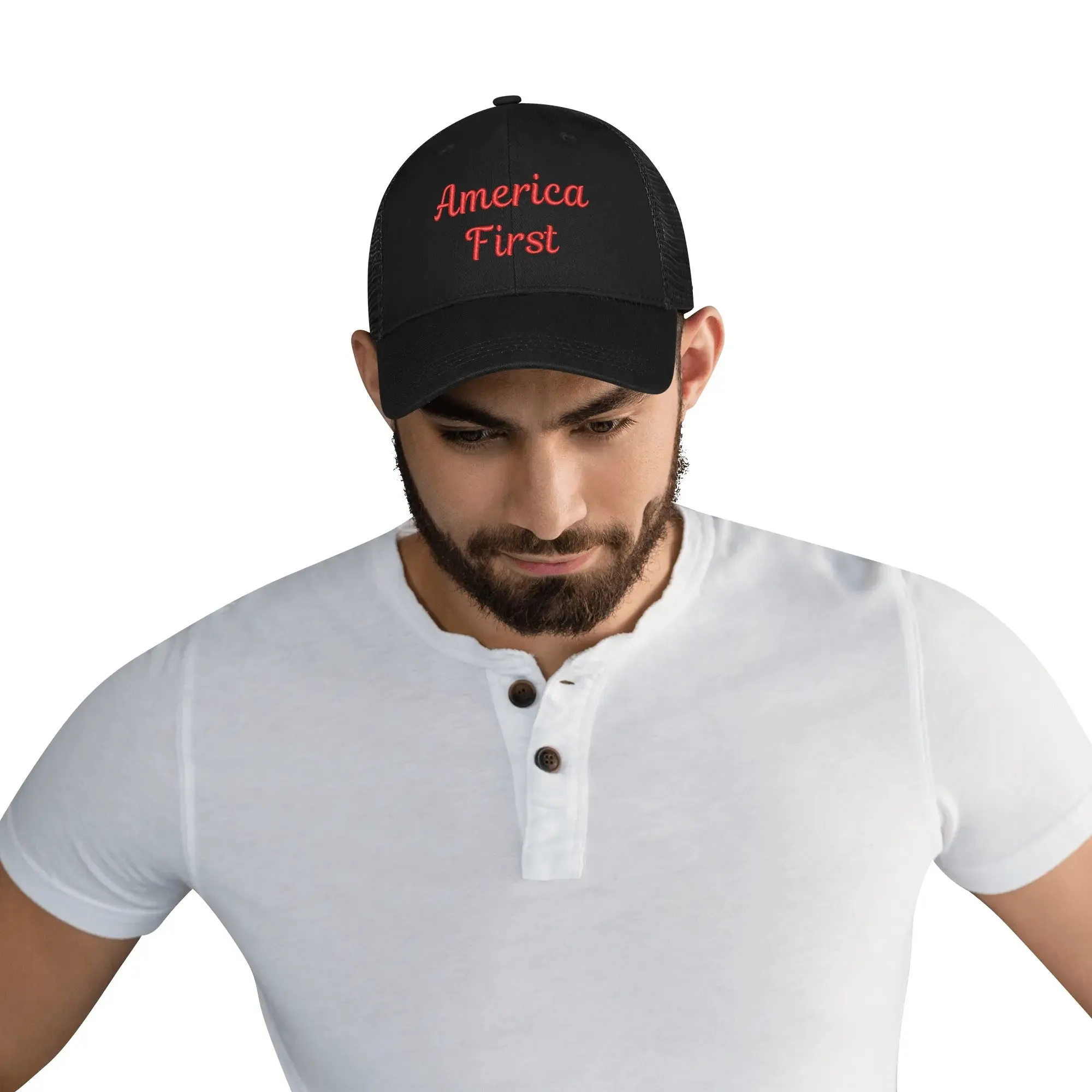 Patriotic Embroidered Trucker Hat