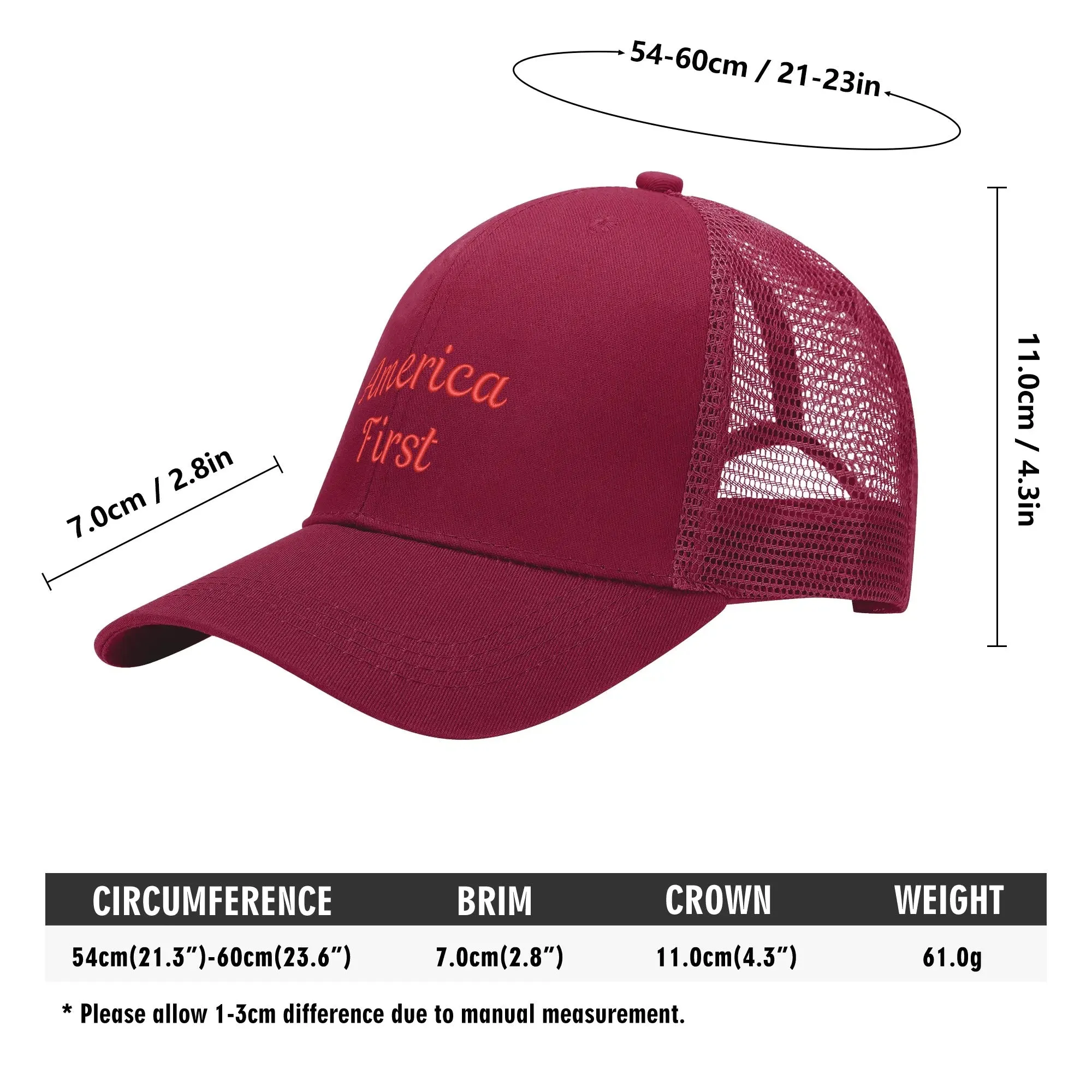 Patriotic Embroidered Trucker Hat