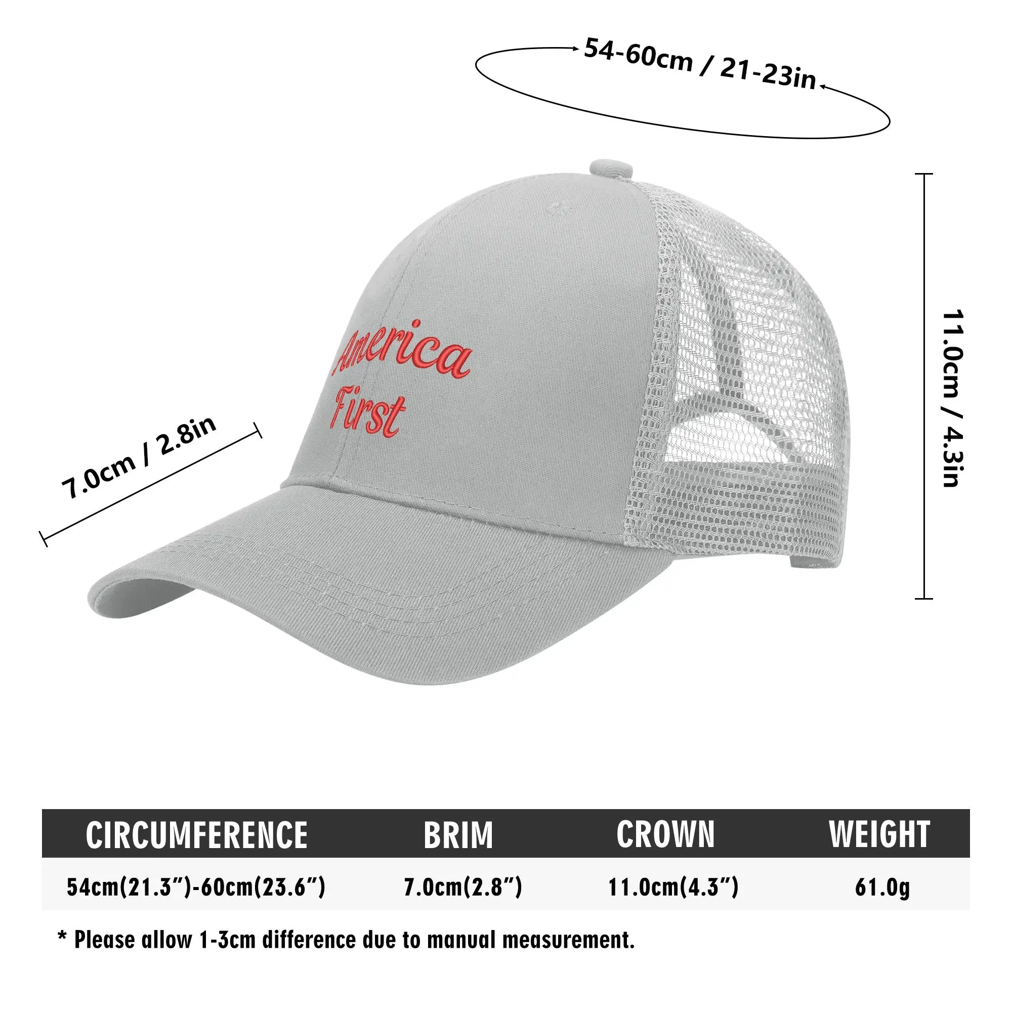 Patriotic Embroidered Trucker Hat