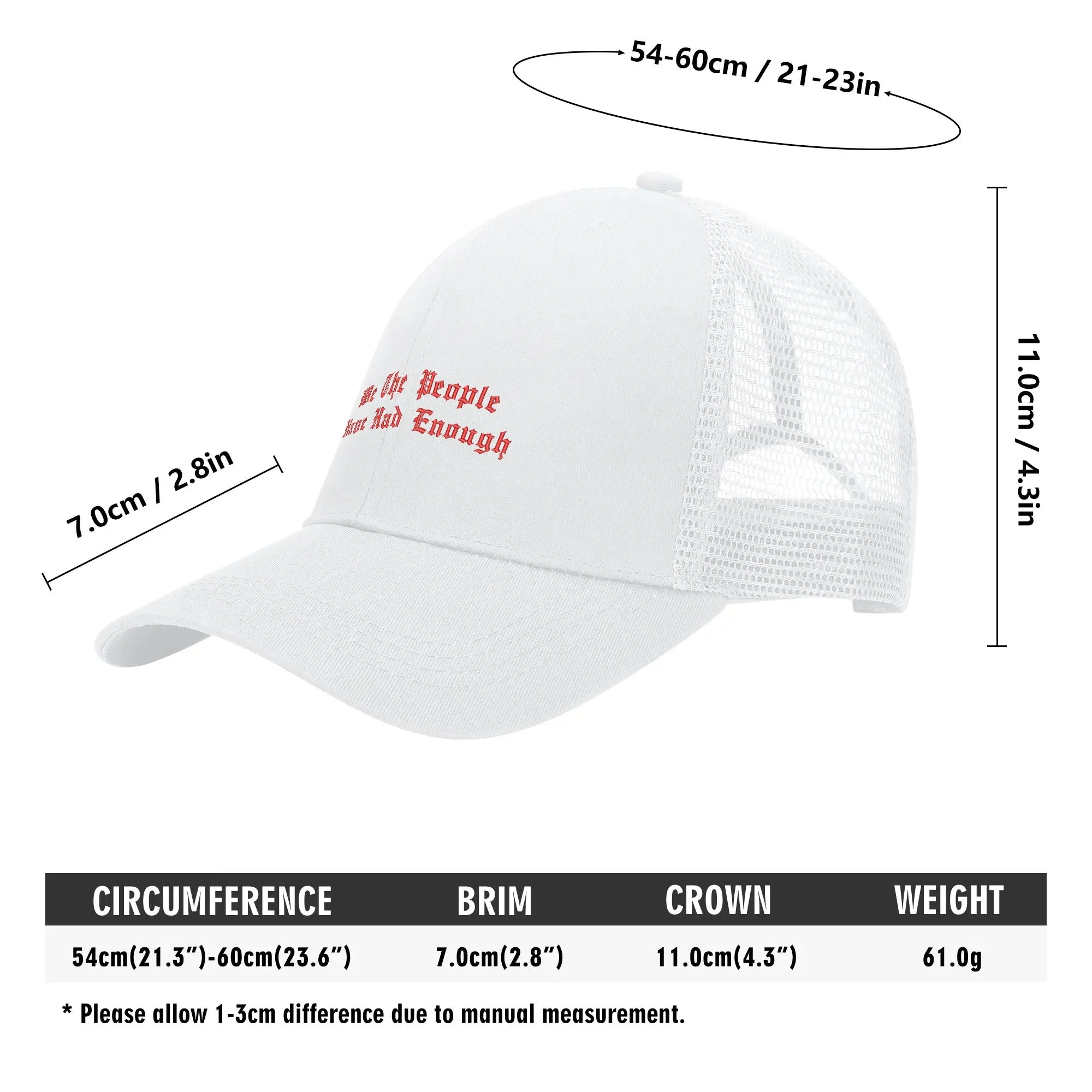Patriotic Embroidered Trucker Hat