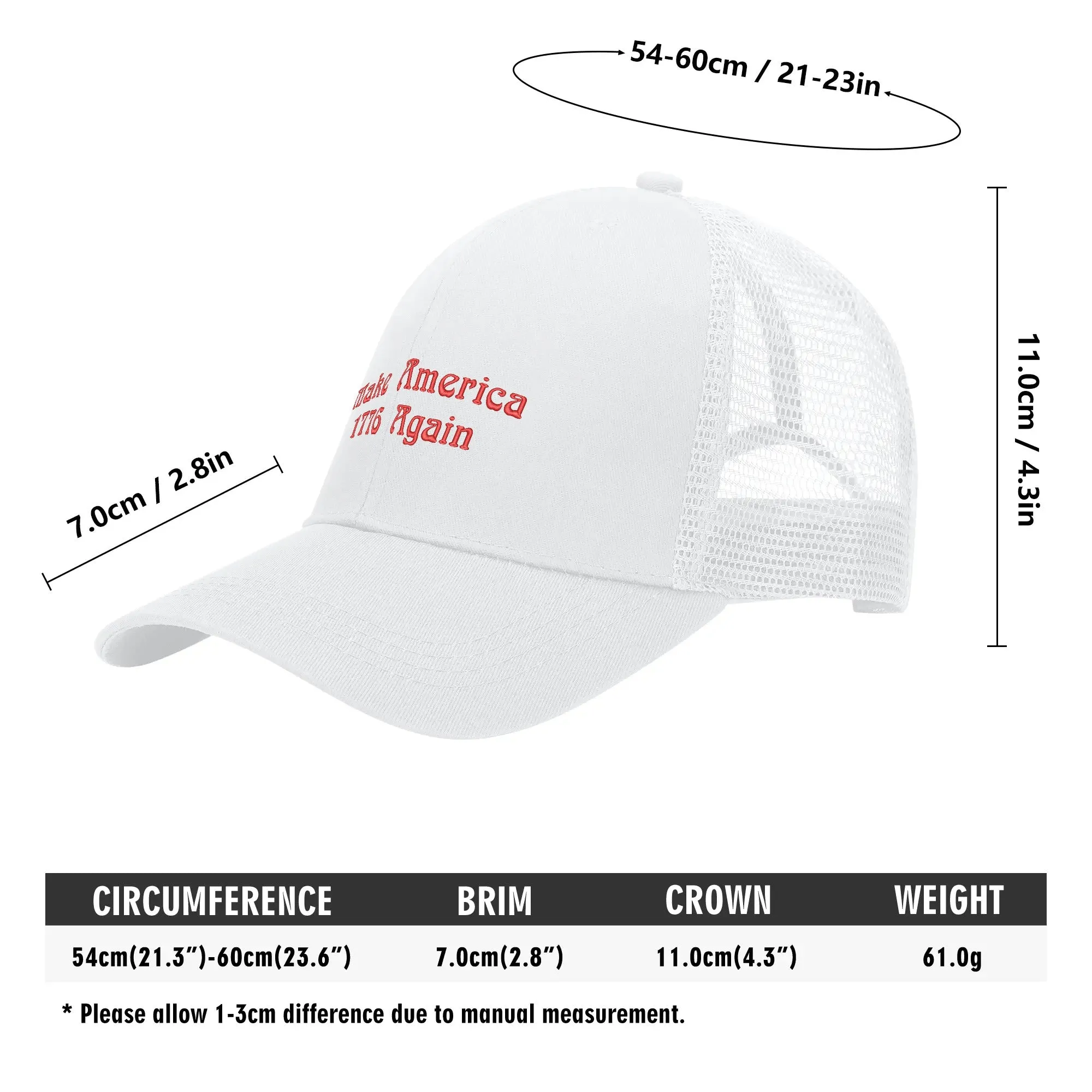 Patriotic Embroidered Trucker Hat