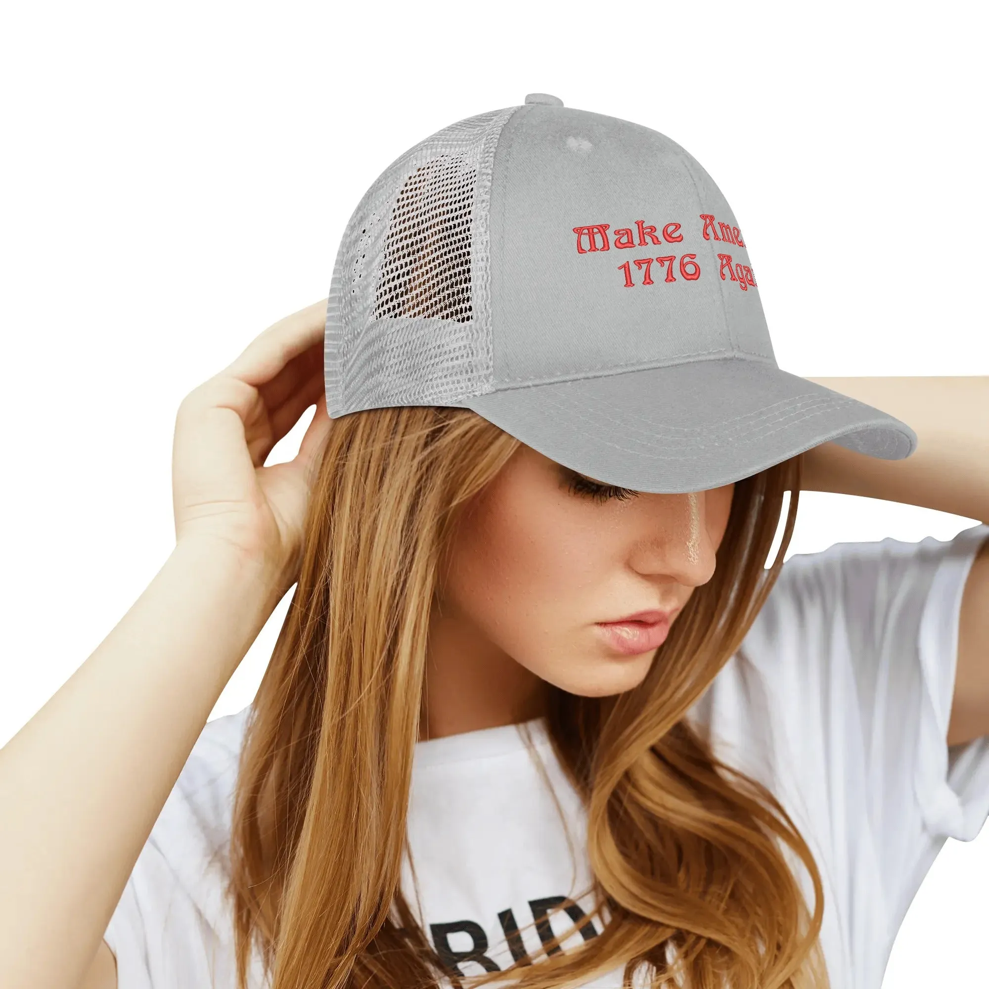Patriotic Embroidered Trucker Hat