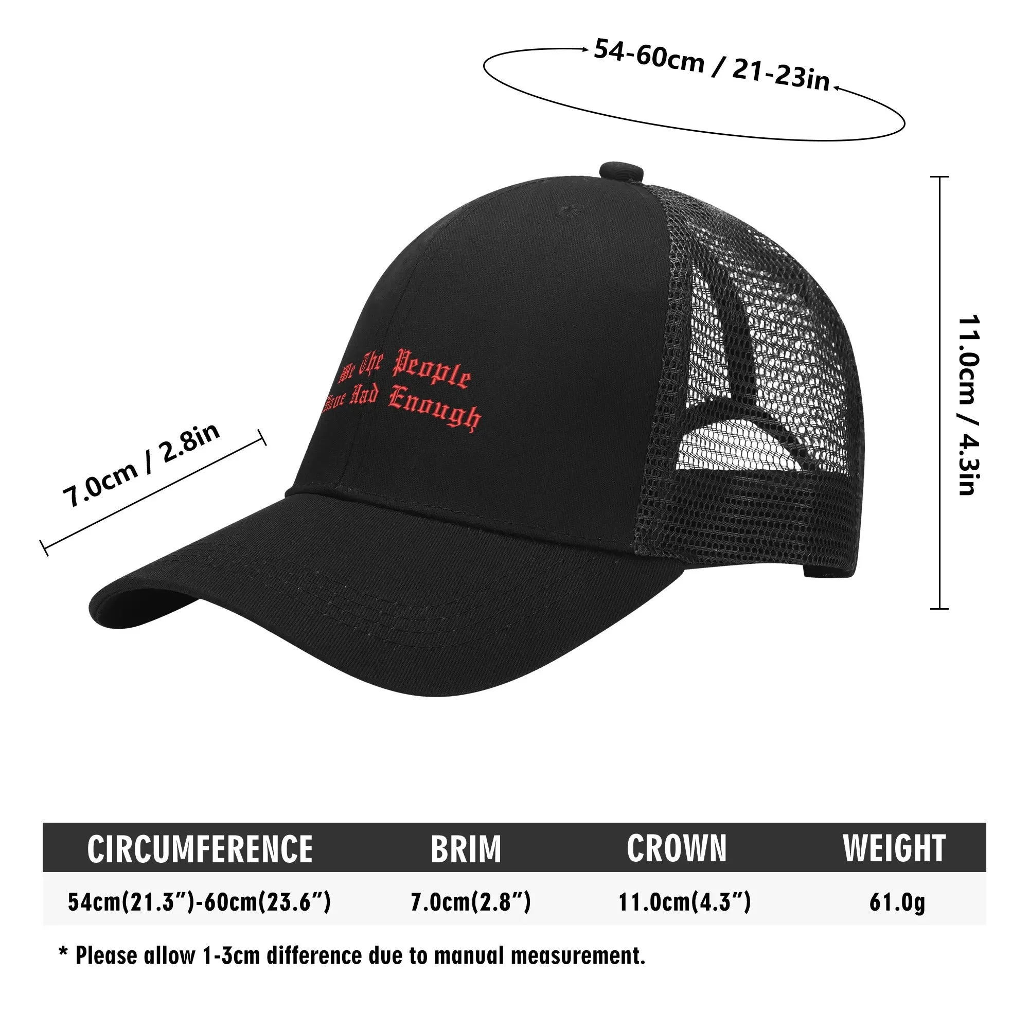Patriotic Embroidered Trucker Hat