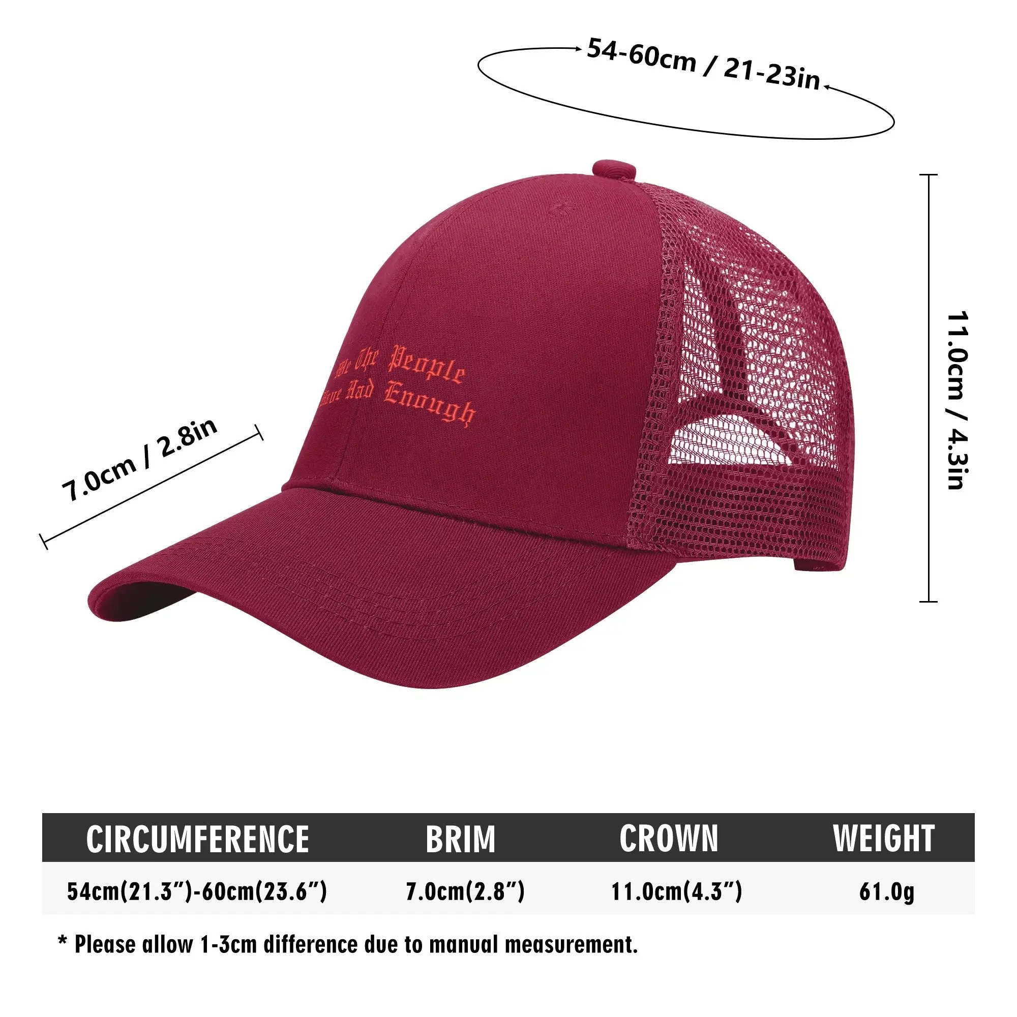 Patriotic Embroidered Trucker Hat