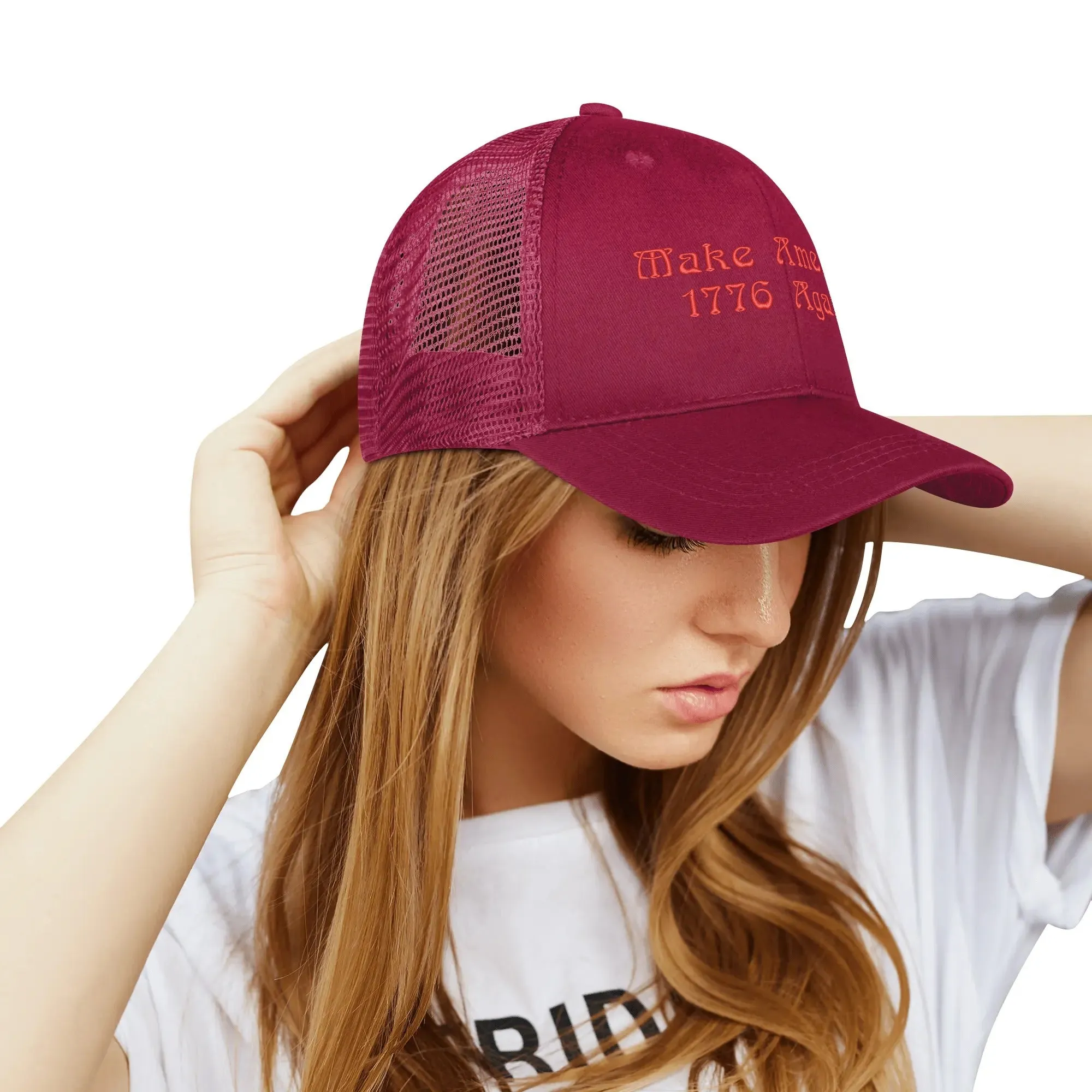 Patriotic Embroidered Trucker Hat