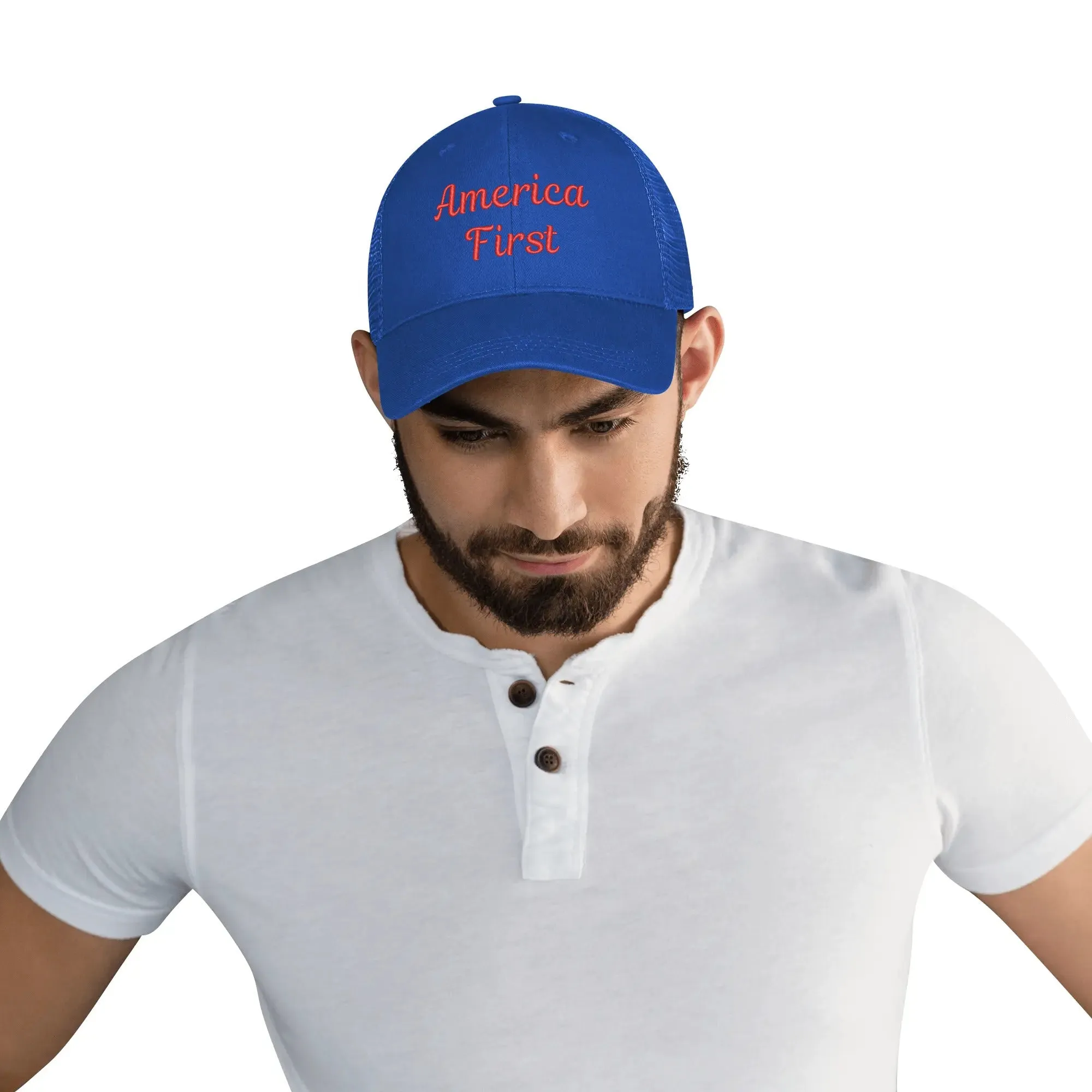 Patriotic Embroidered Trucker Hat