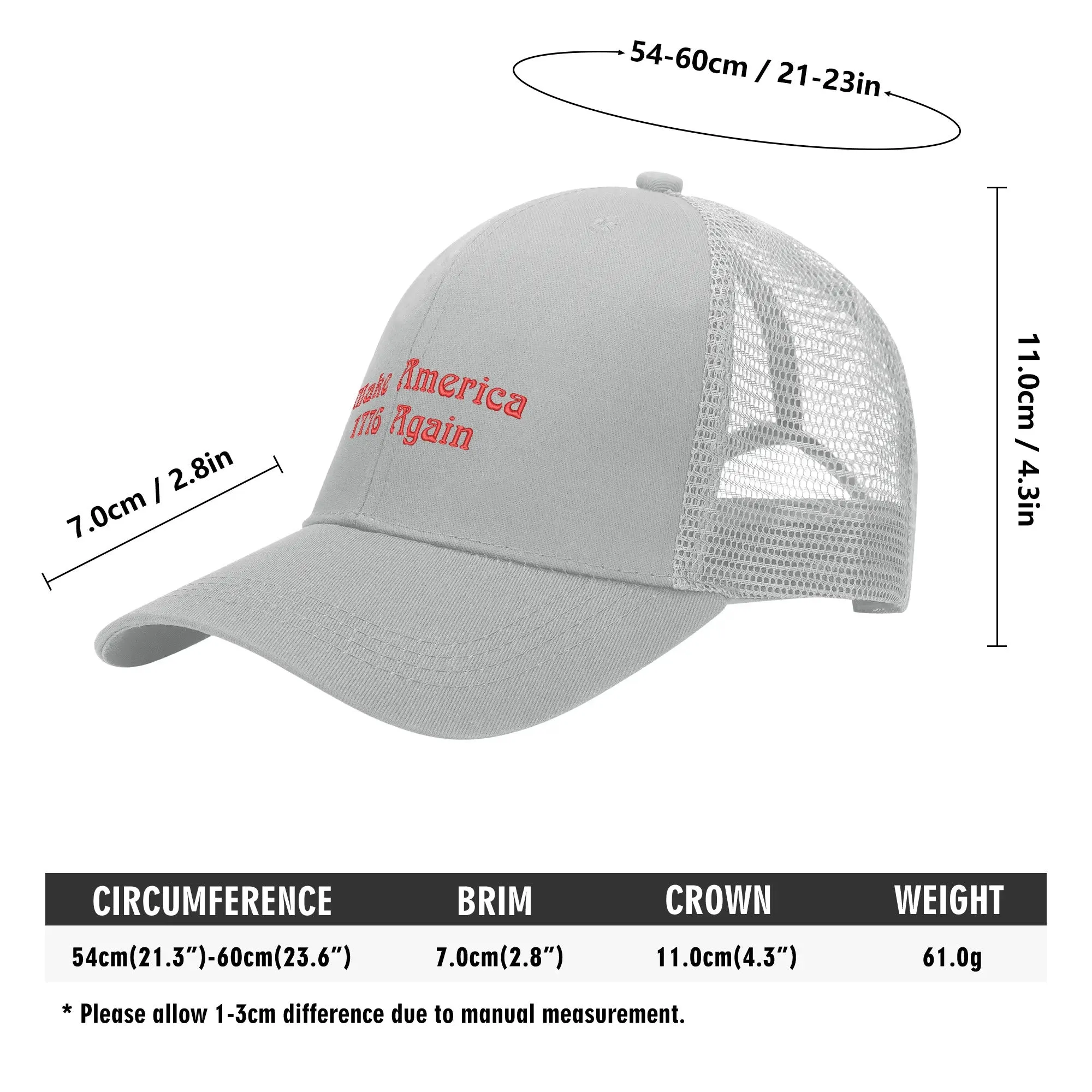 Patriotic Embroidered Trucker Hat