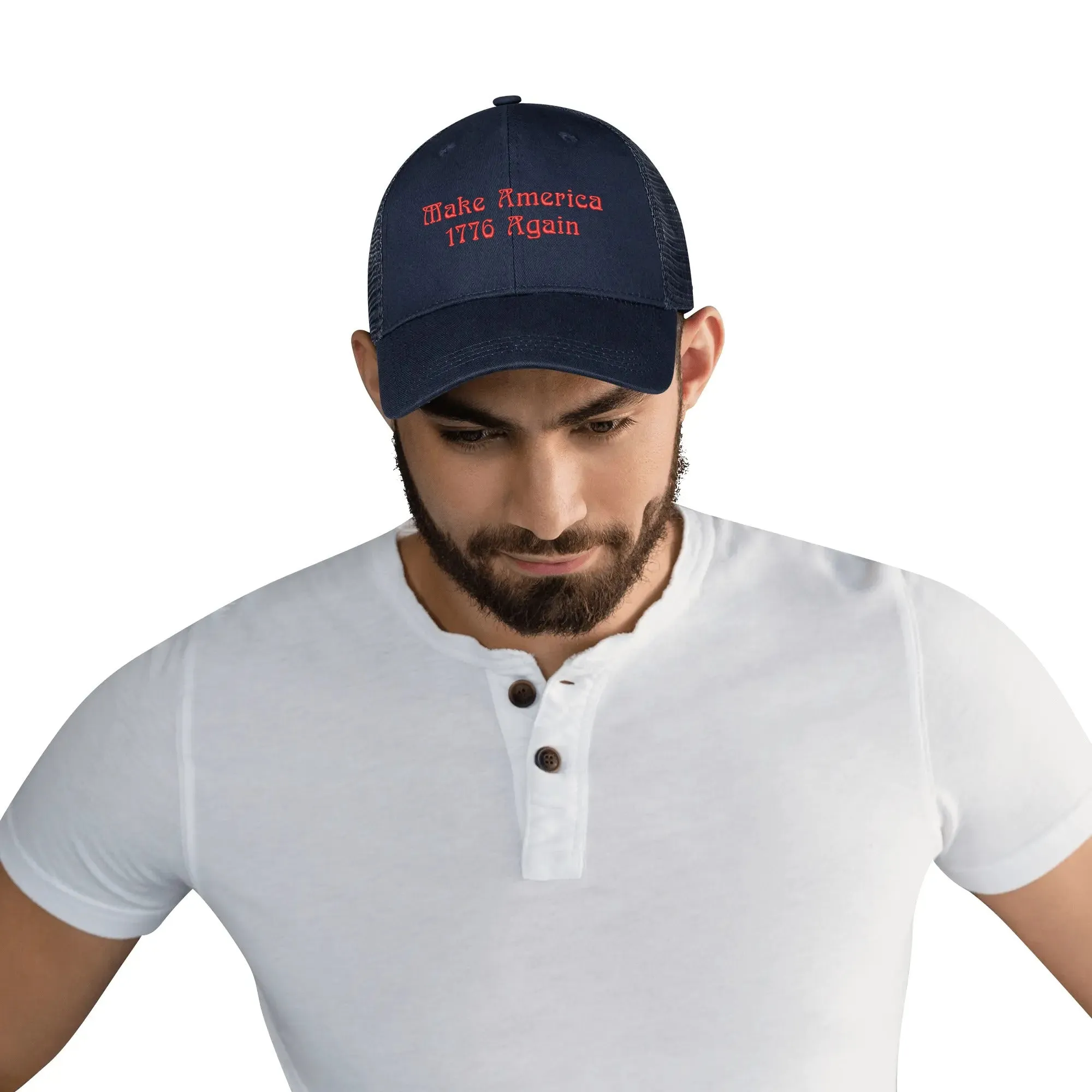 Patriotic Embroidered Trucker Hat