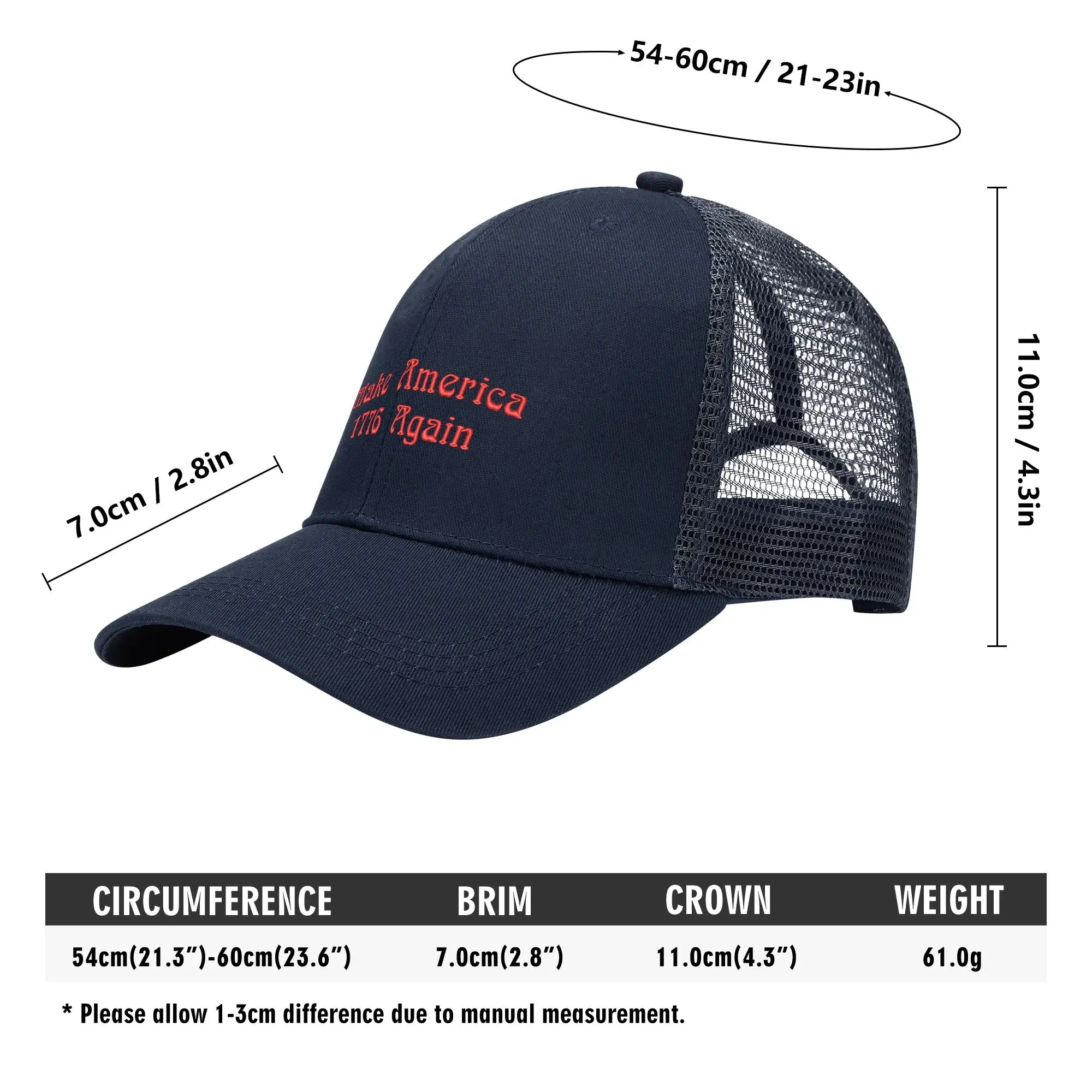 Patriotic Embroidered Trucker Hat