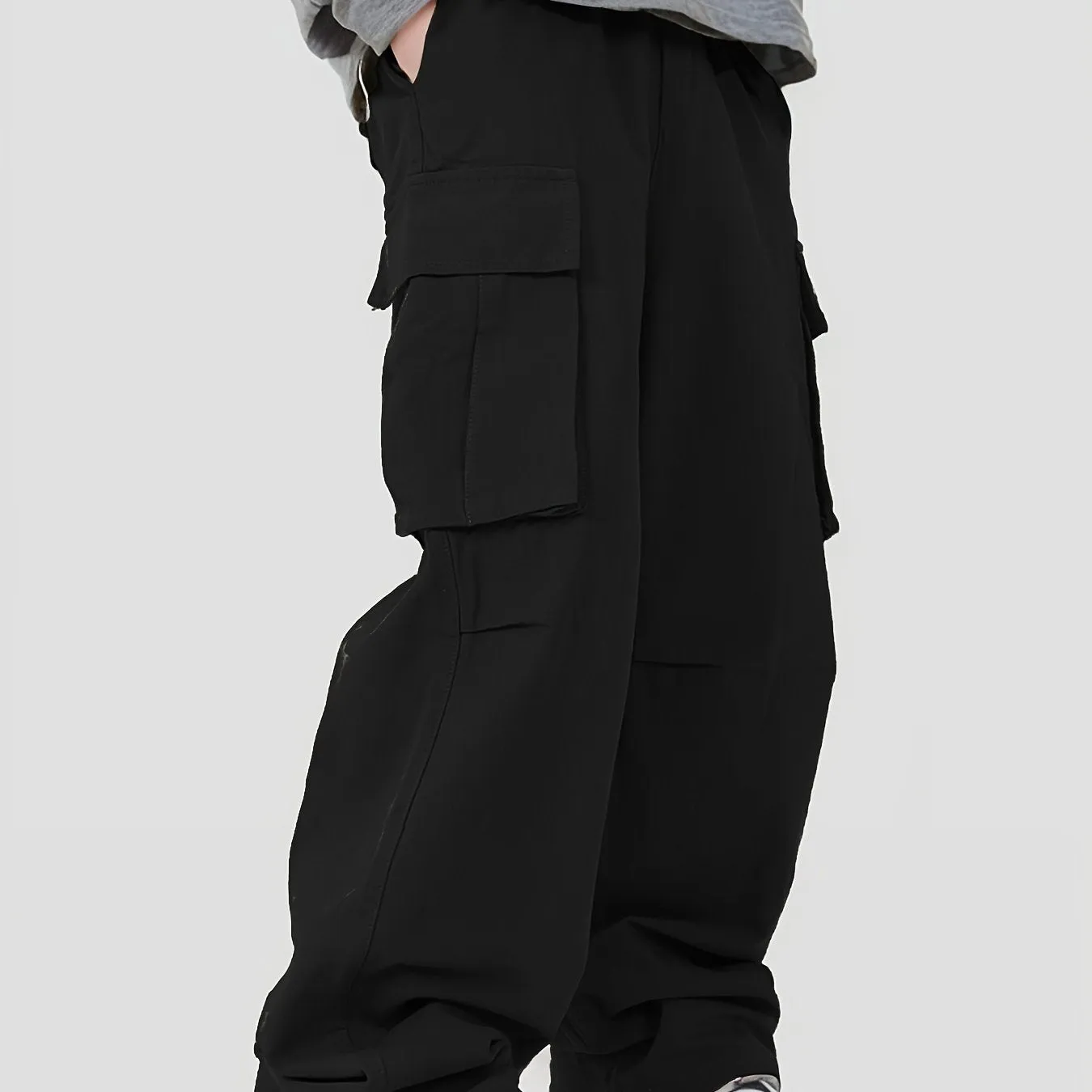 realaiot Pocket Men's Straight Leg Cargo Pants, Loose Casual Outdoor Pants, Mens Work Pants For Hiking