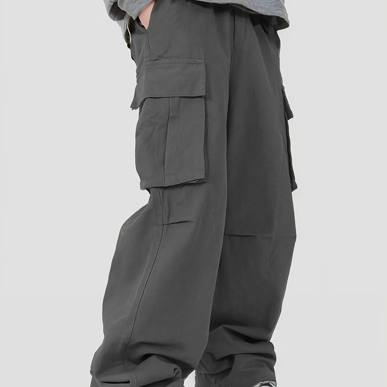 realaiot Pocket Men's Straight Leg Cargo Pants, Loose Casual Outdoor Pants, Mens Work Pants For Hiking