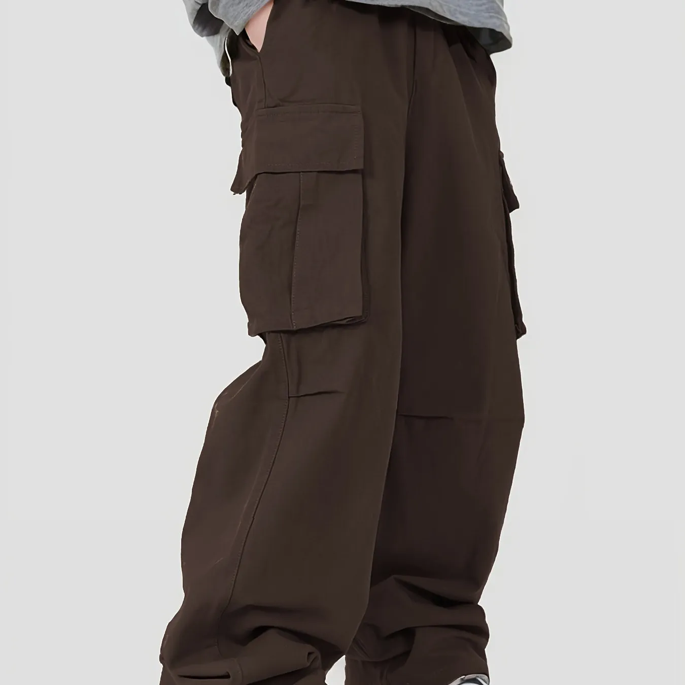 realaiot Pocket Men's Straight Leg Cargo Pants, Loose Casual Outdoor Pants, Mens Work Pants For Hiking