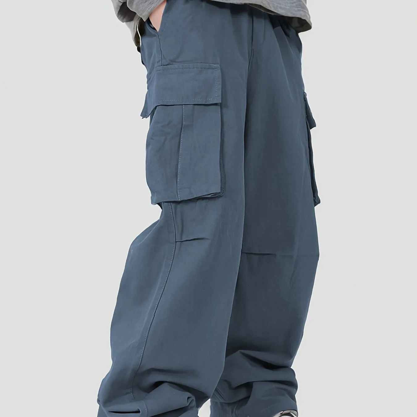 realaiot Pocket Men's Straight Leg Cargo Pants, Loose Casual Outdoor Pants, Mens Work Pants For Hiking