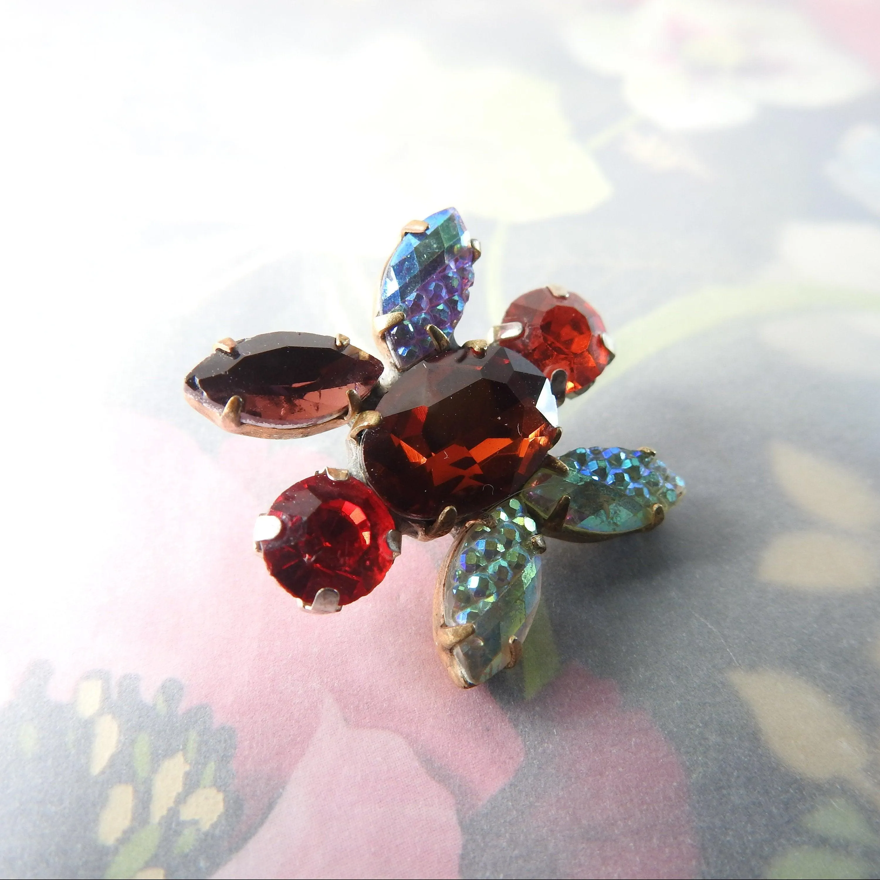 Red glass embellishment button