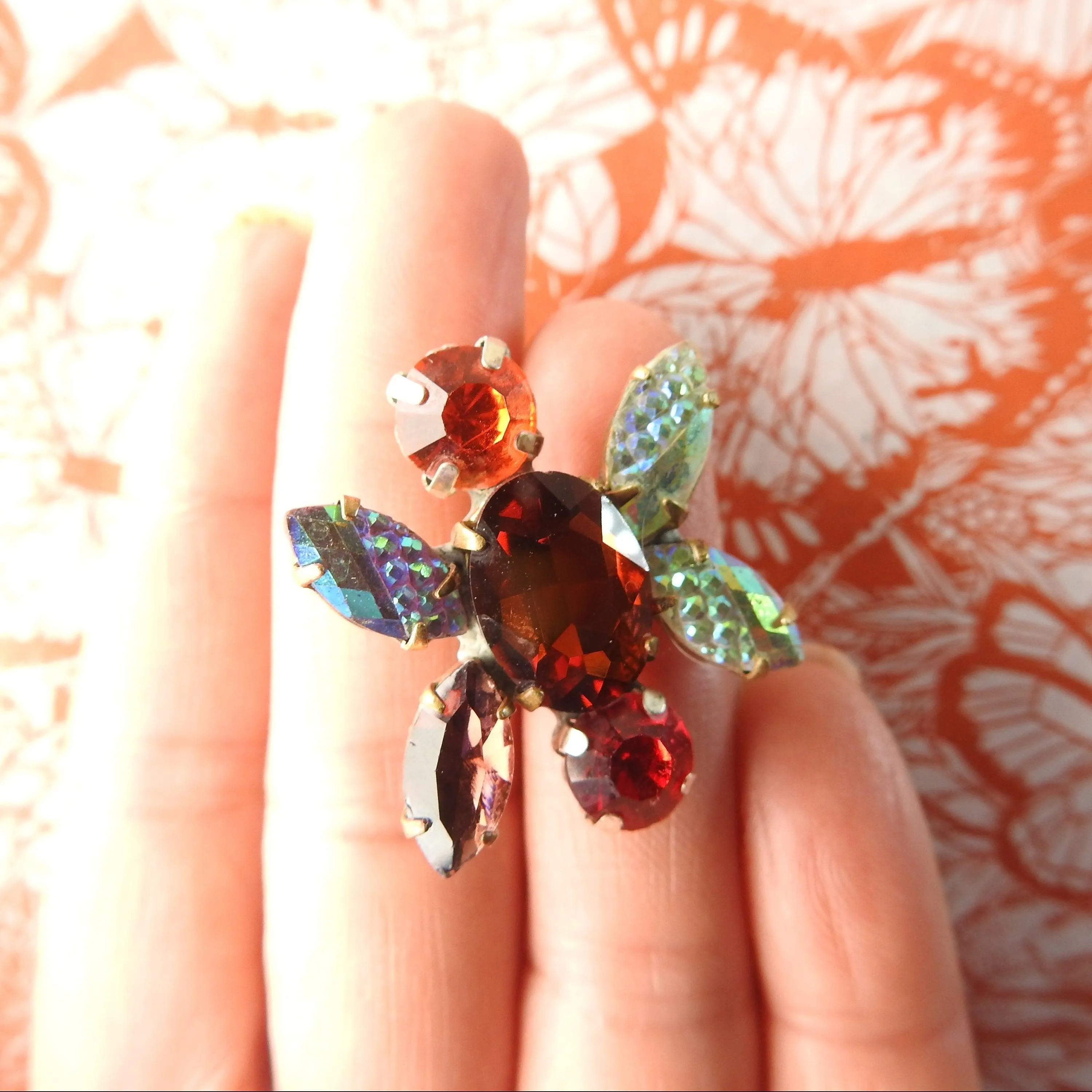 Red glass embellishment button