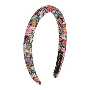 Royal Garland Print 1.5 cm Padded Cotton Headband