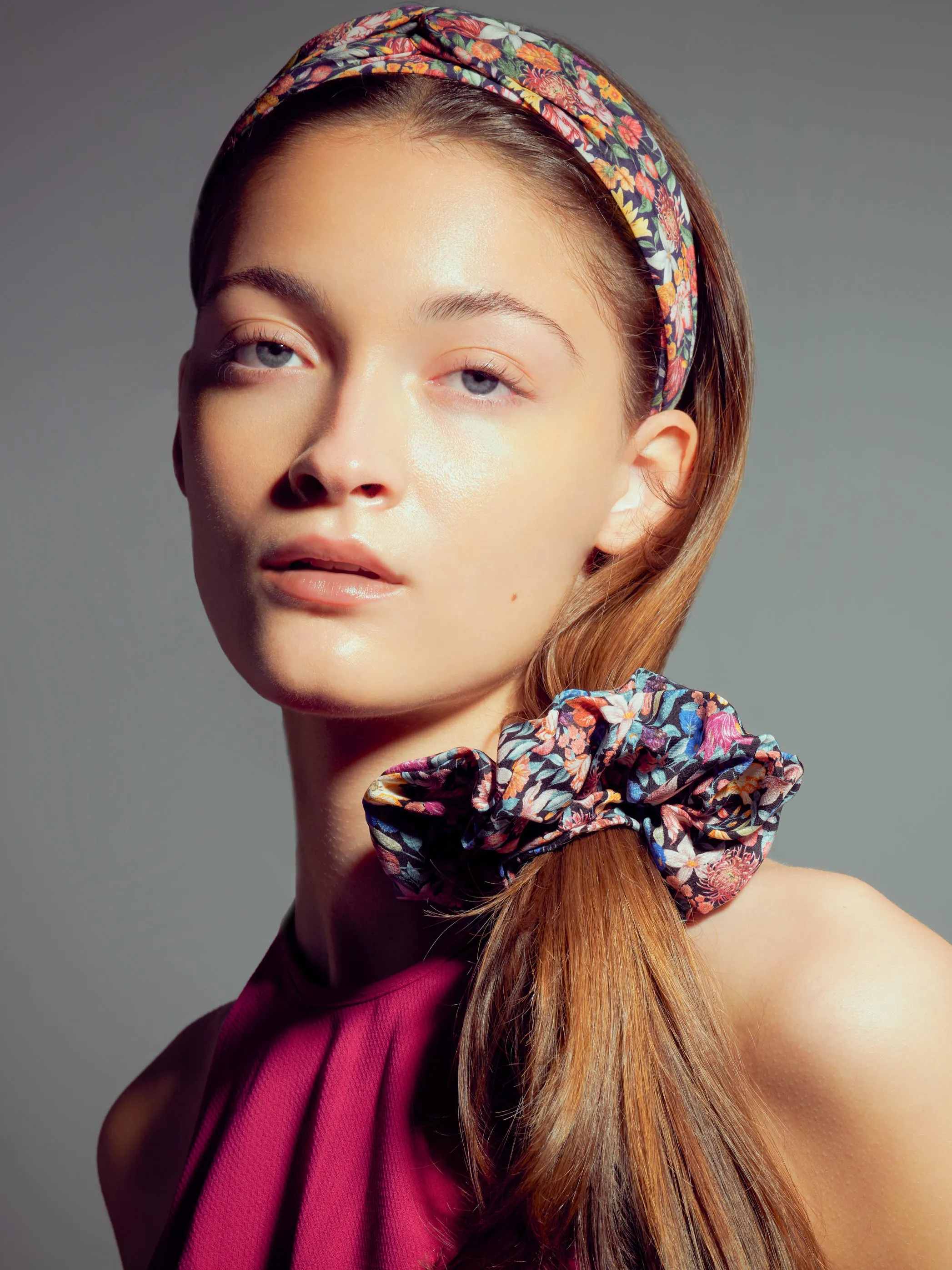 Royal Garland Print Entwined Cotton Headband