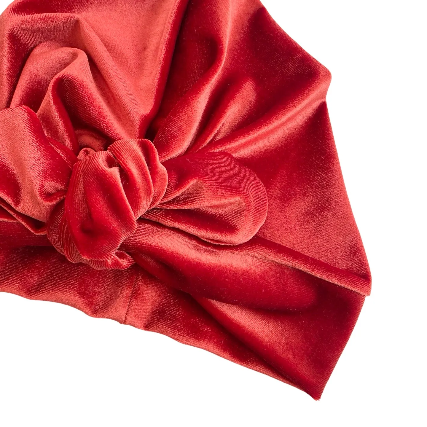 Rust Velvet Turban Hat with a Bow