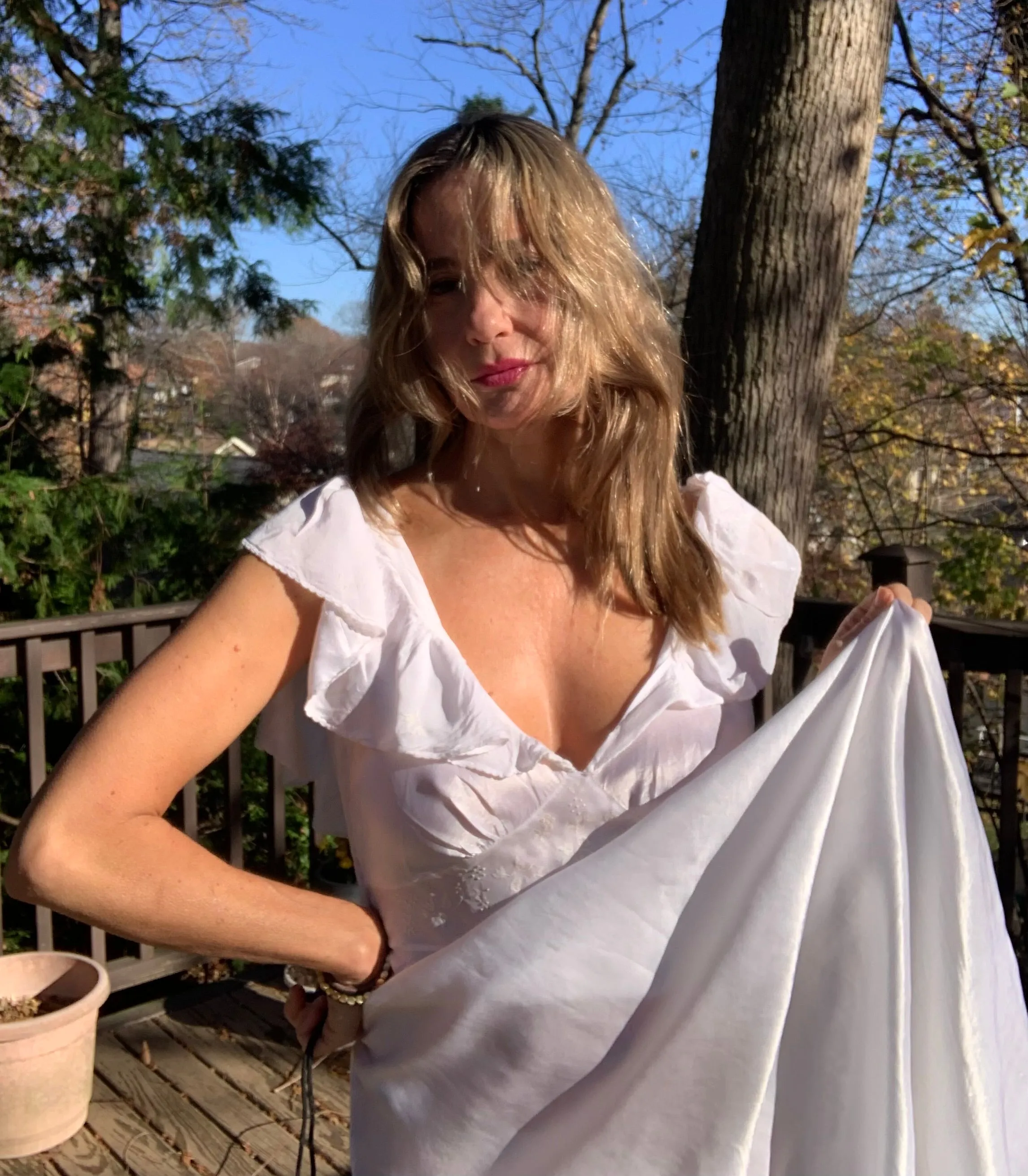 Satin Bridal Nightgown - 40s - 40N