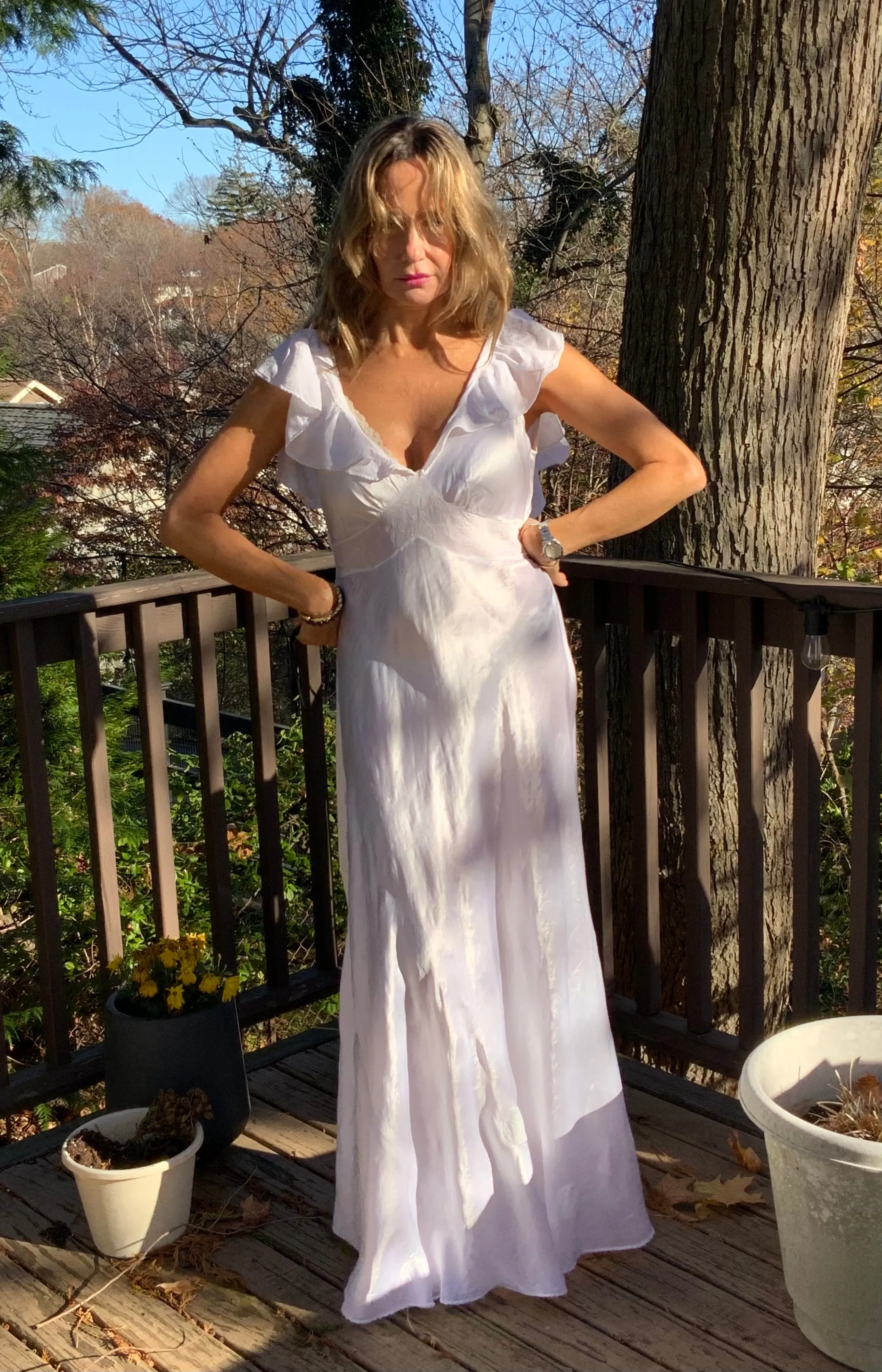 Satin Bridal Nightgown - 40s - 40N