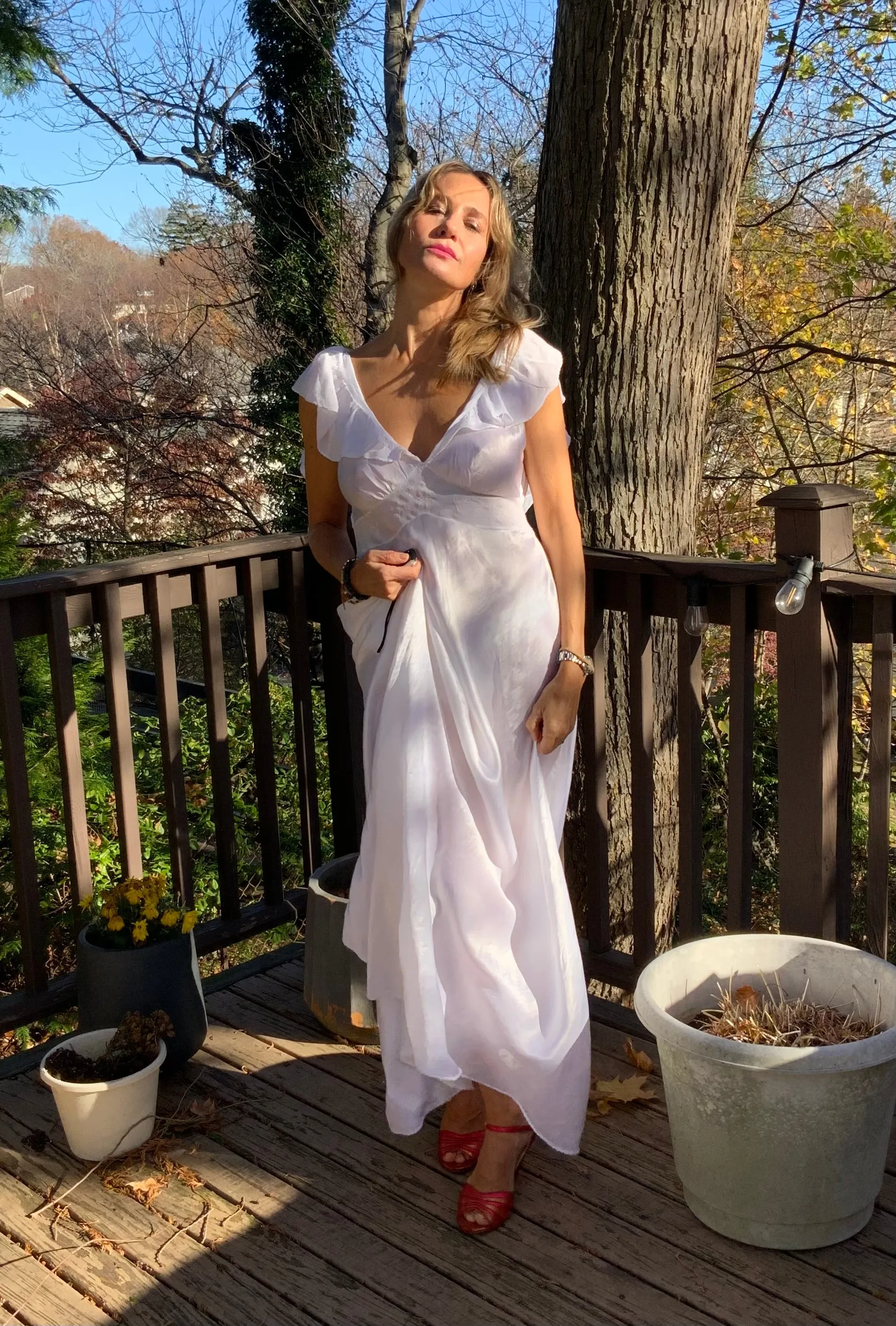 Satin Bridal Nightgown - 40s - 40N