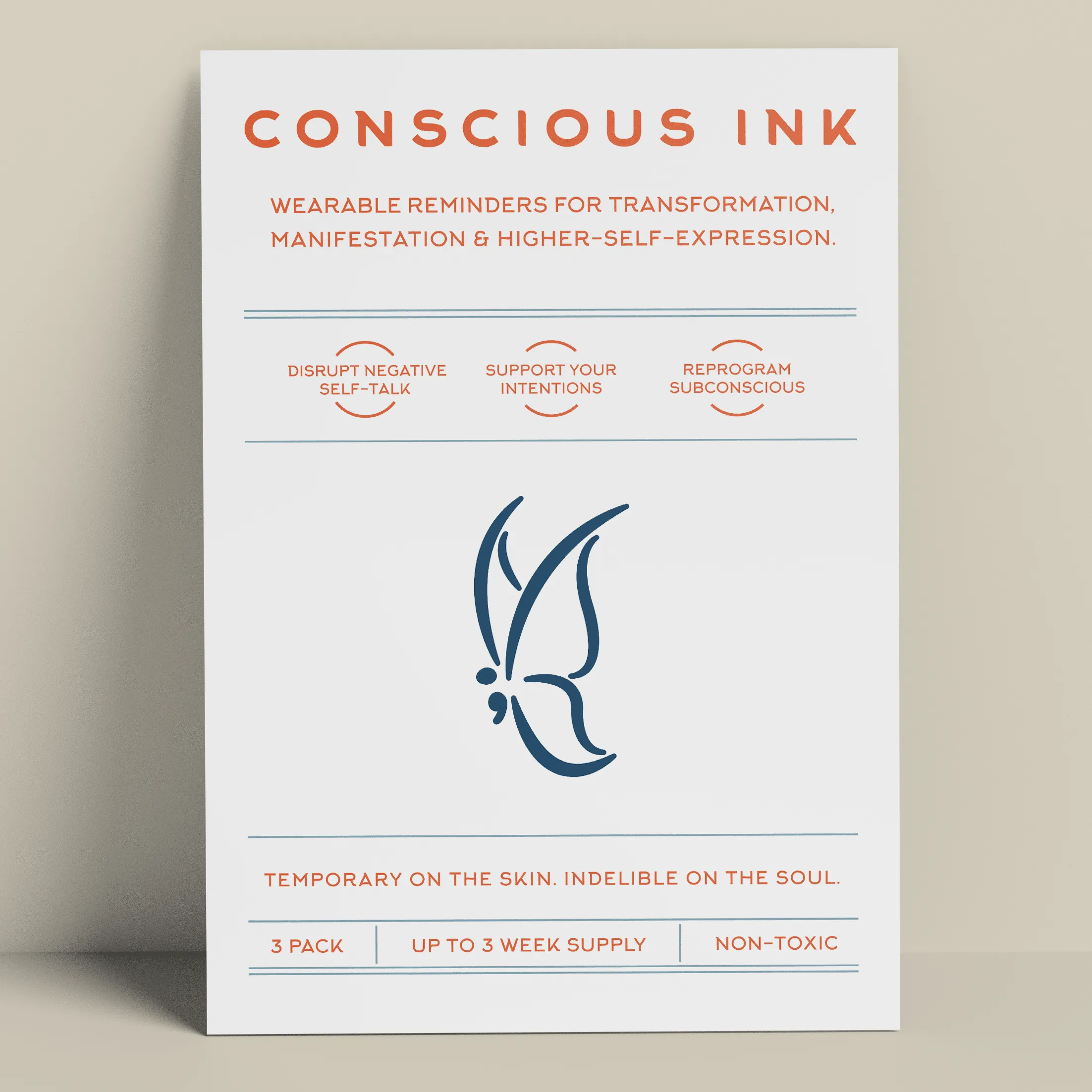 Semicolon Butterfly Manifest Beanie   Ink