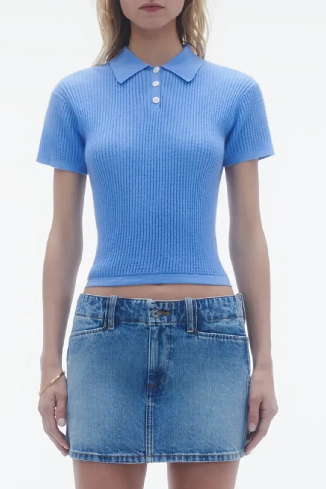 Shrunken Polo In Cashmere | French Blue