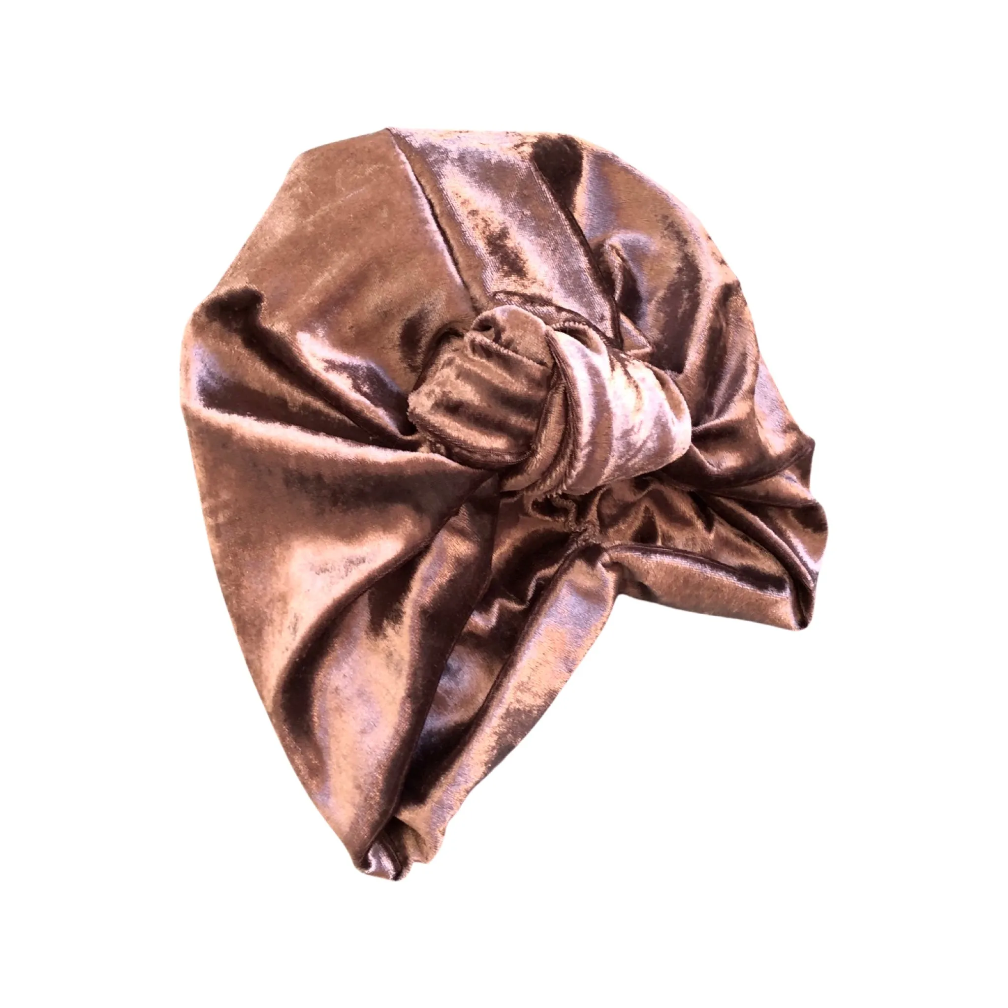 Silver Grey Front Knot Full Velvet Turban Hat for Women