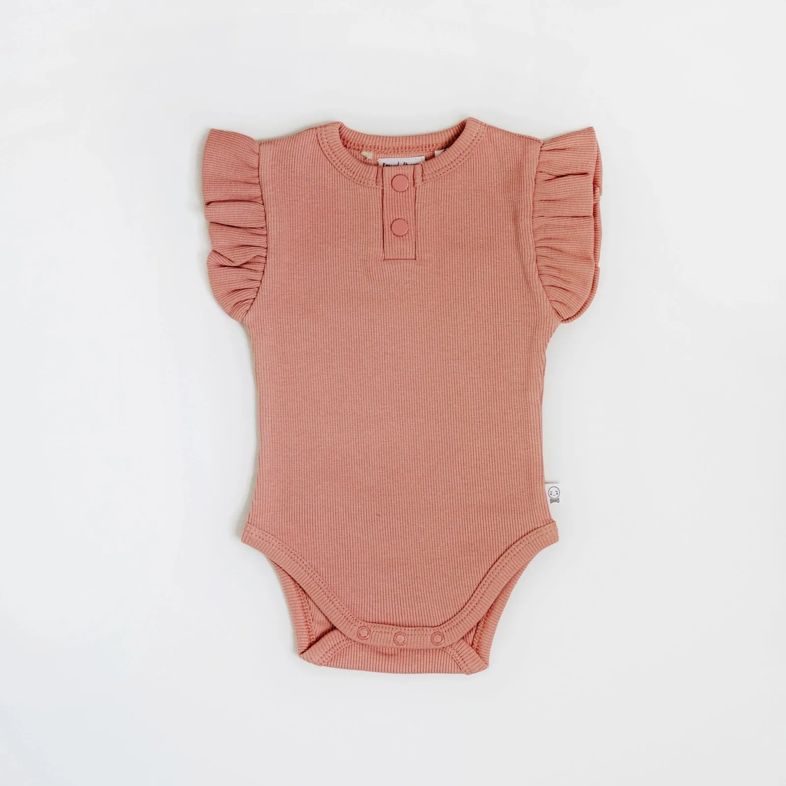 Snuggle Hunny Organic Ribbed Short Sleeve Bodysuit - Rose