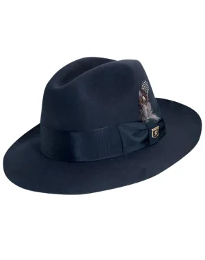 Stacy Adams Wool Felt Cleveland Fedora - Navy Blue