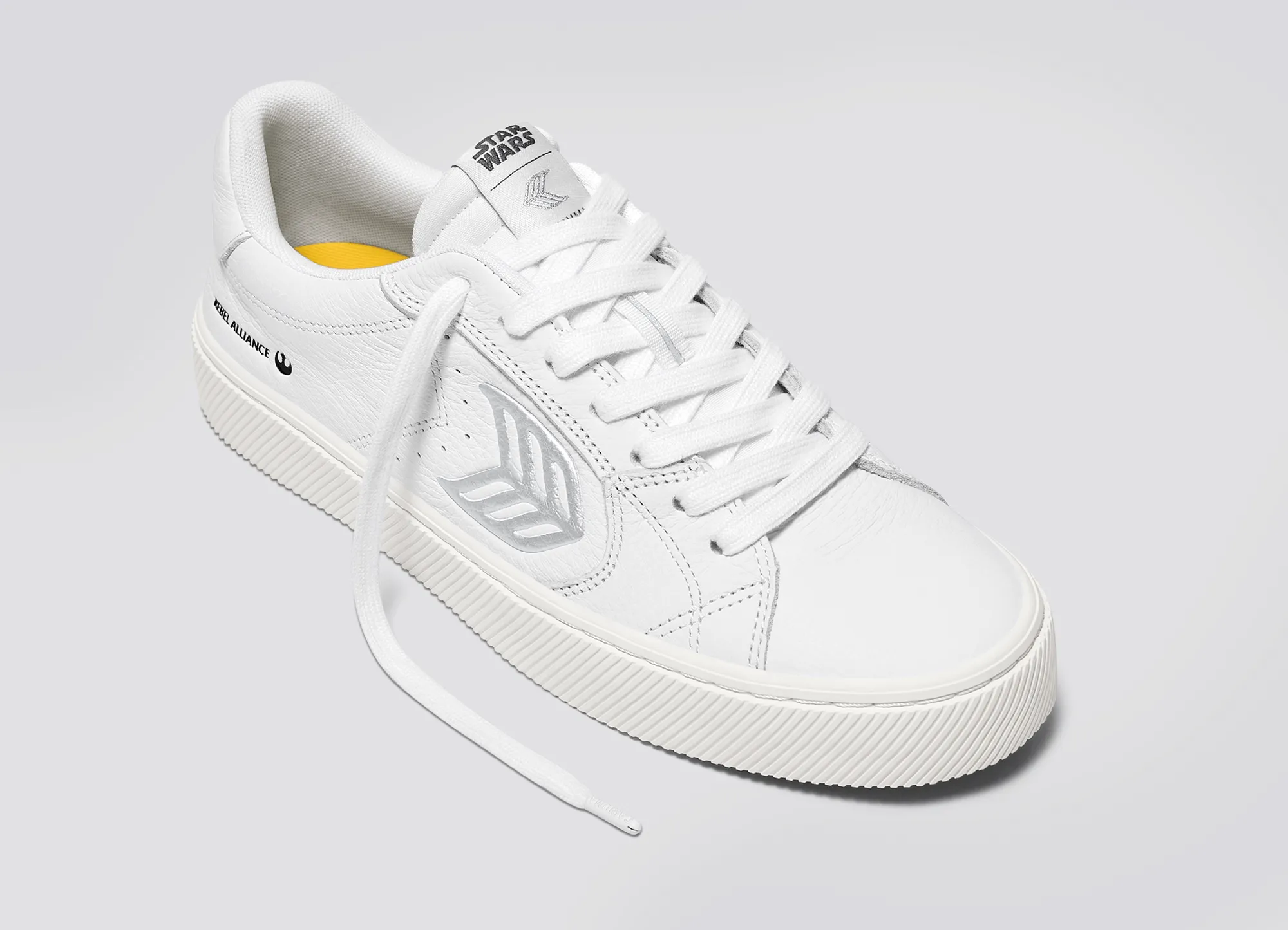 STAR WARS SALVAS White Premium Leather Princess Leia Silver Logo Sneaker Men